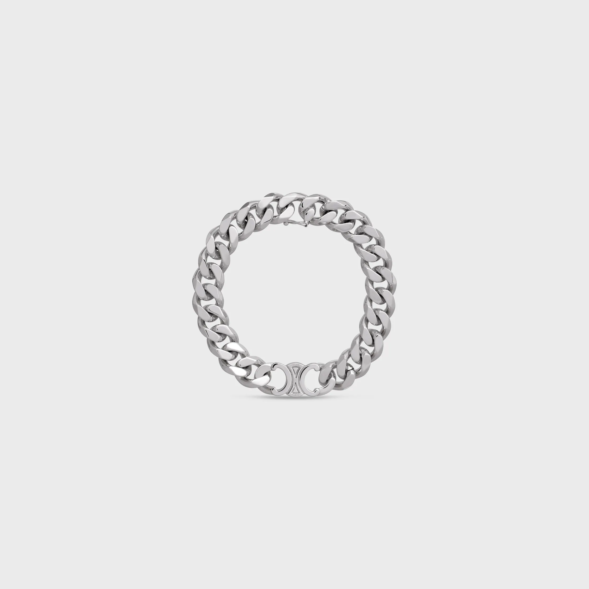 Triomphe Gourmette Bracelet in Brass with Rhodium Finish