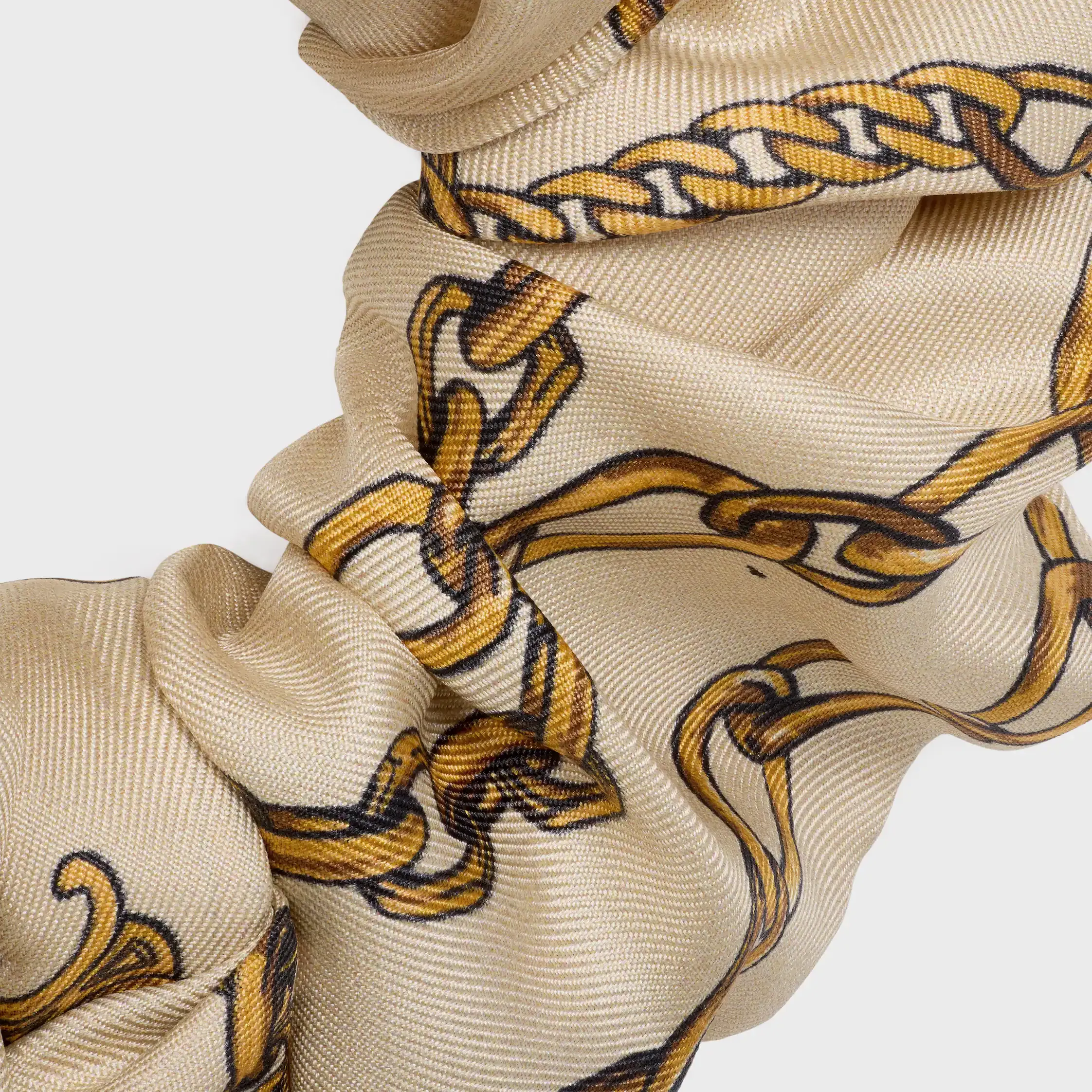 Celine Chains Bow Scrunchy in Silk