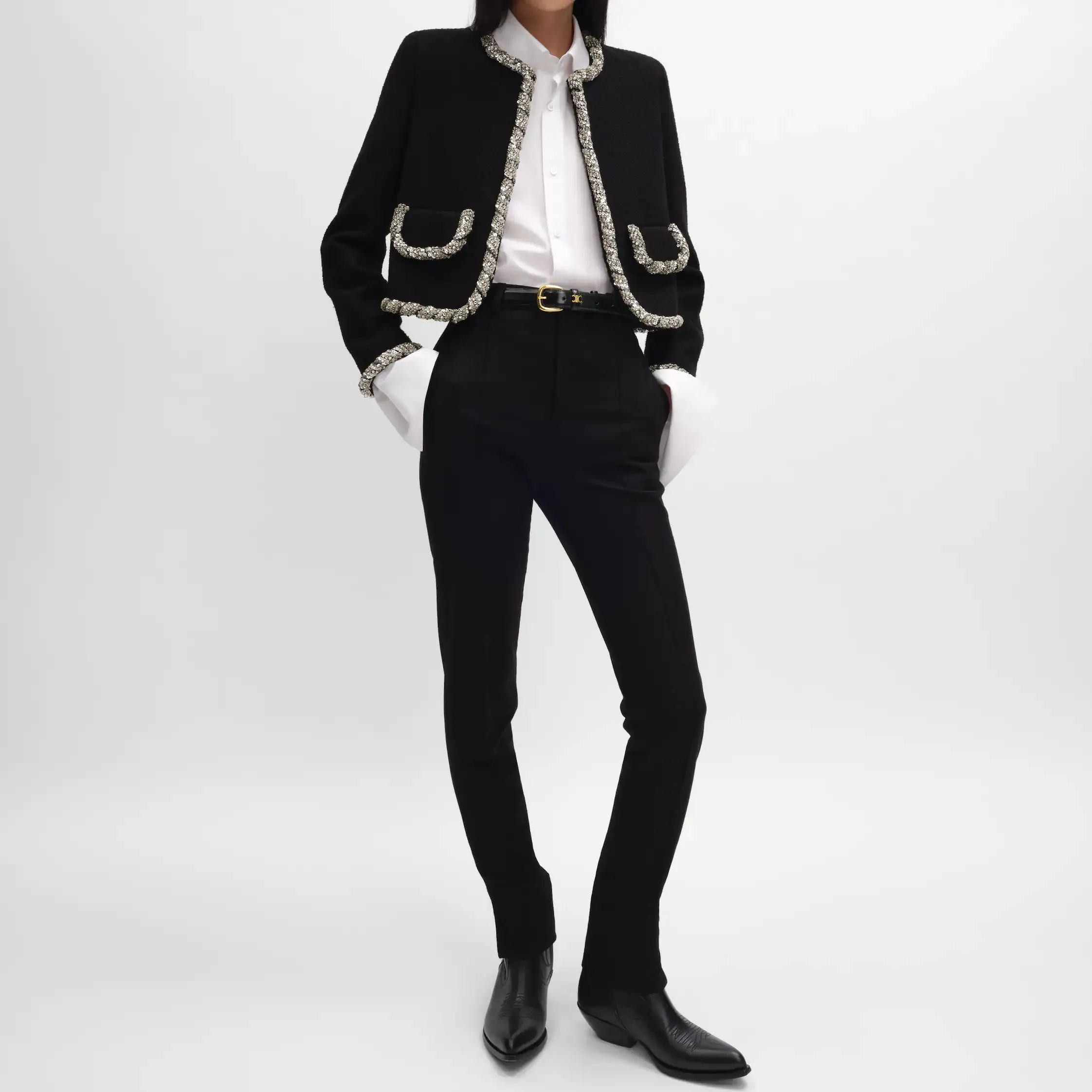 embroidered icone jacket IN wool natté