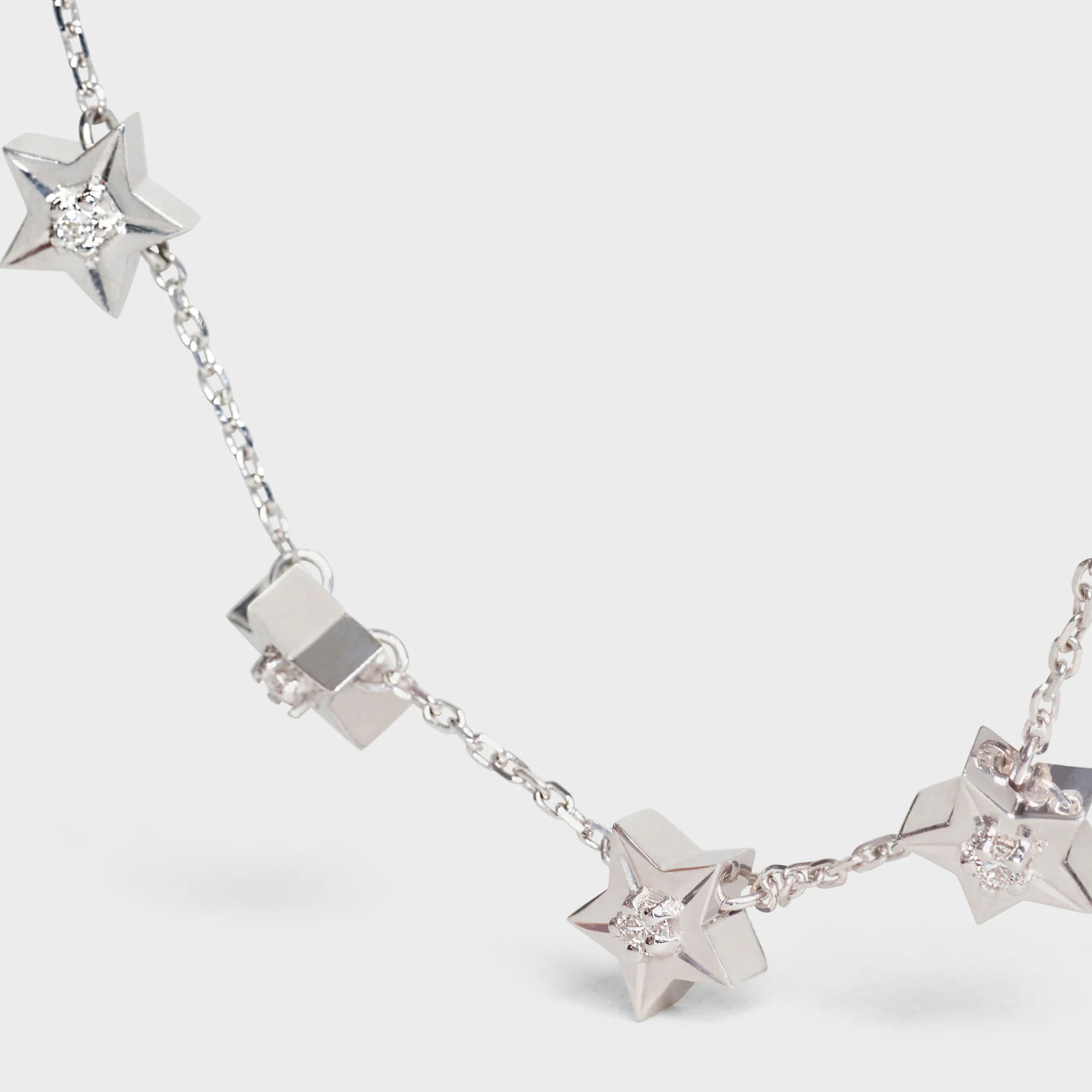 Etoile Celine Multi Stars Bracelet in White Gold and Diamonds