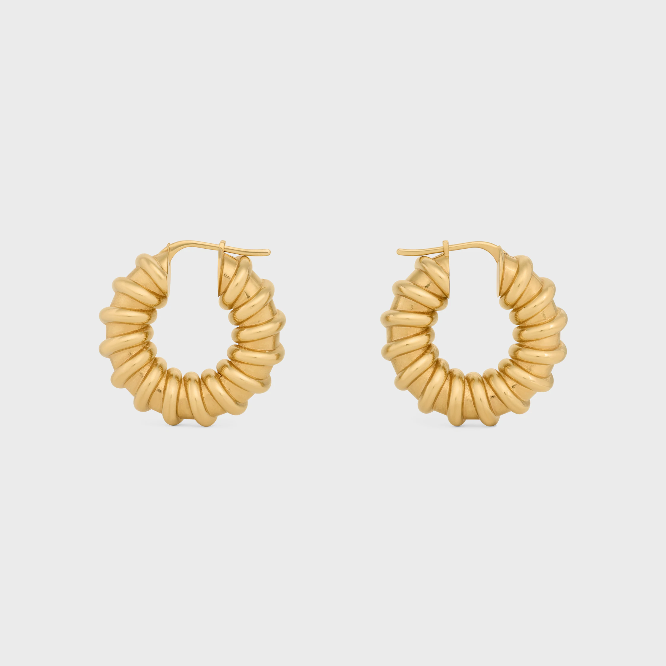 Celine Défilé Torsade Hoops in Brass with Gold Finish