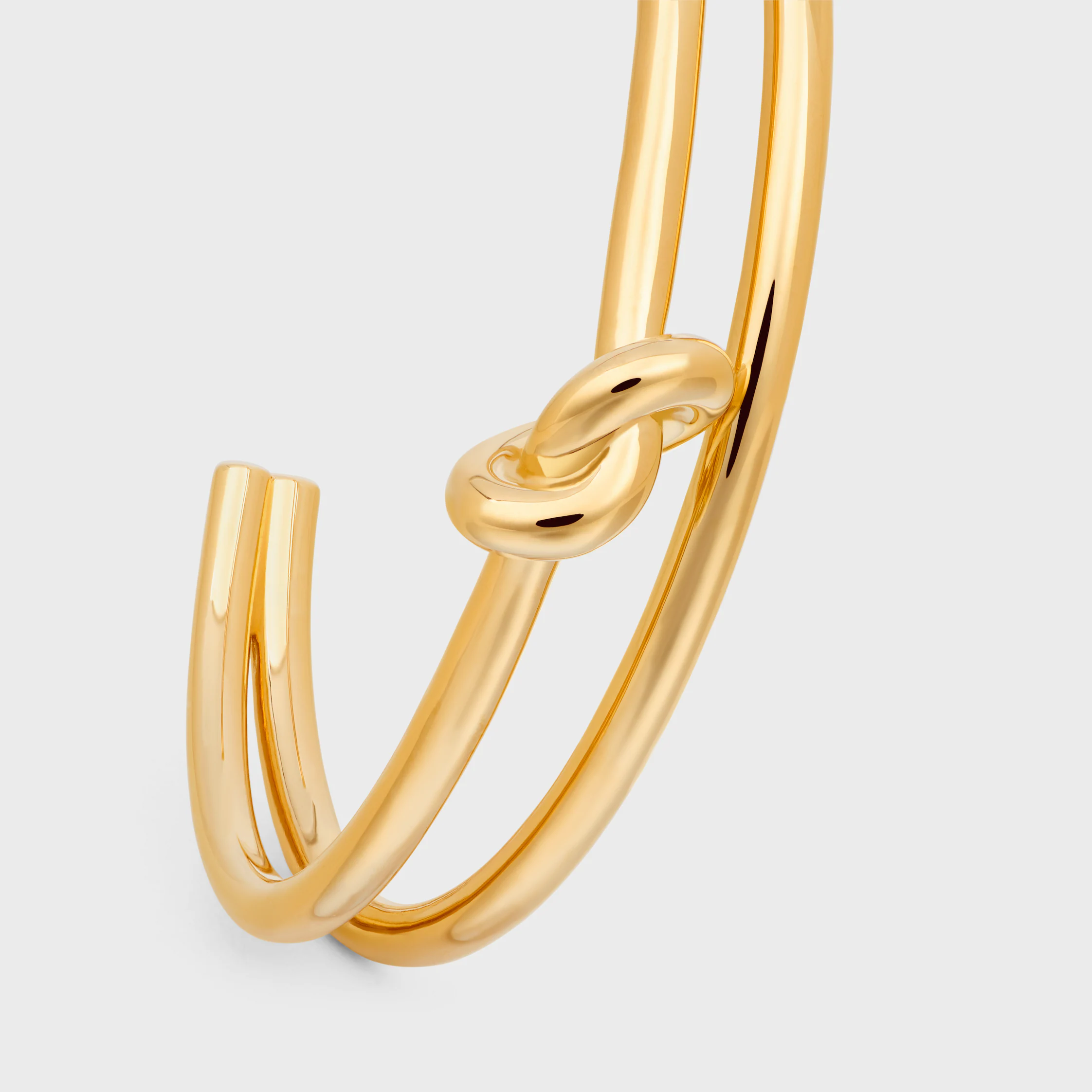 Knot Double Cuff in Brass with Gold Finish