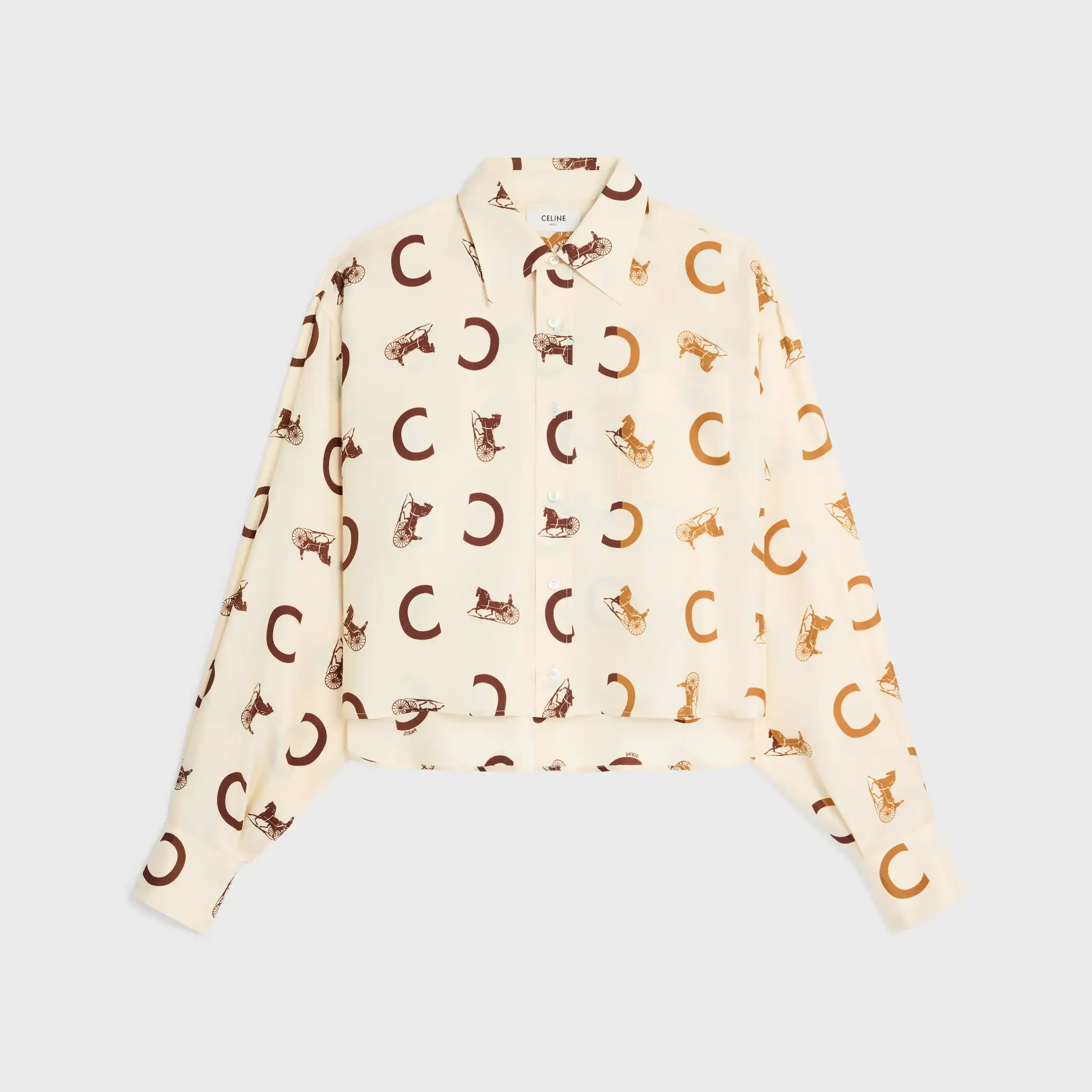 cropped shirt IN silk twill