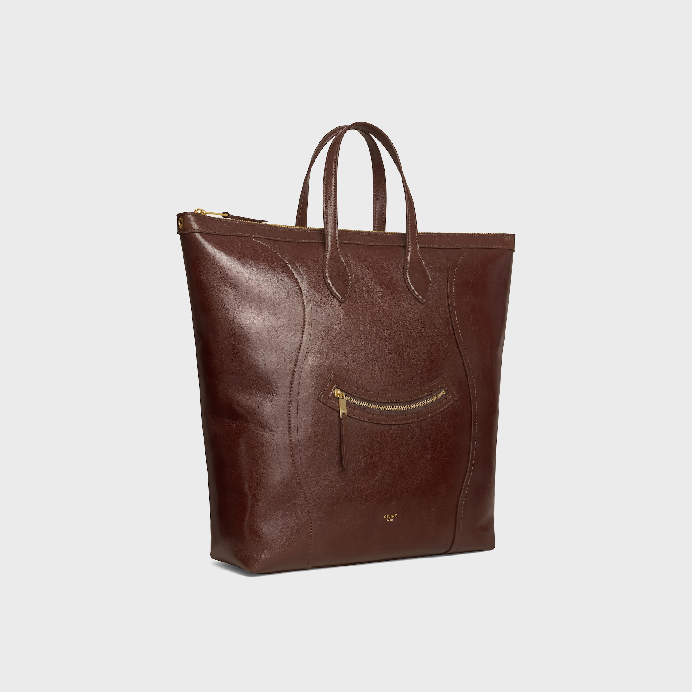 VERTICAL CABAS LUGGAGE IN SHINY CALFSKIN