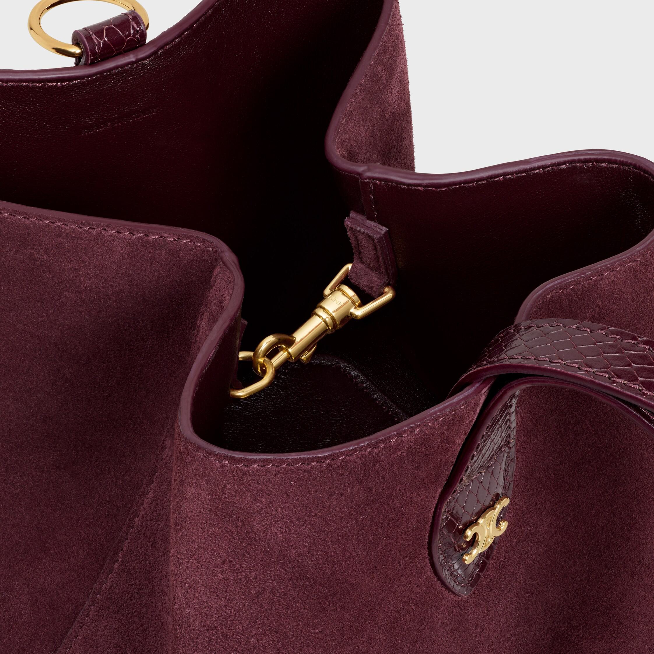 SMALL AMBER IN SUEDE AND PYTHON EFFECT CALFSKIN