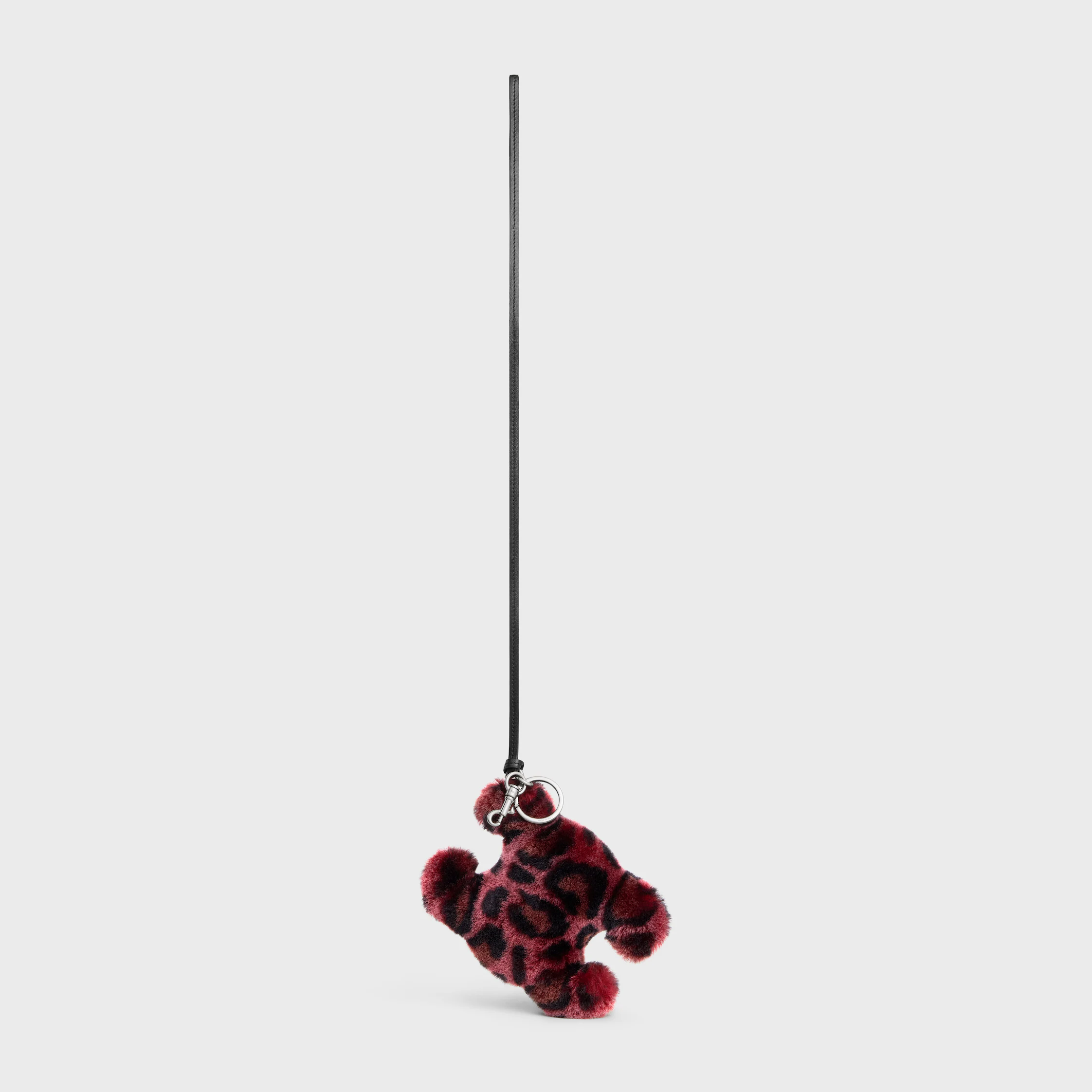 TRIOMPHE POM-POM KEYRING in SHEARLING AND CALFSKIN