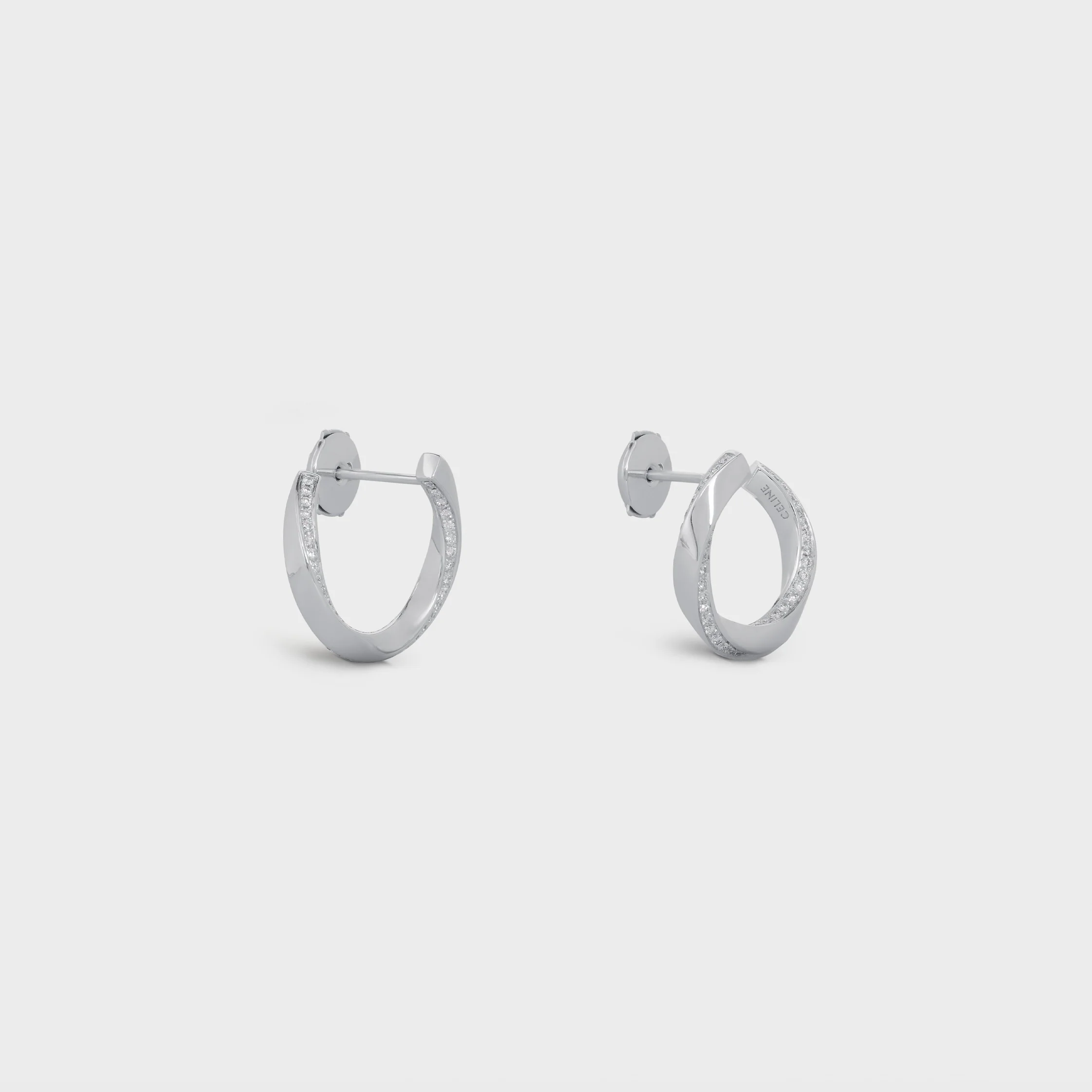 Torsion Earrings in White Gold and Diamonds