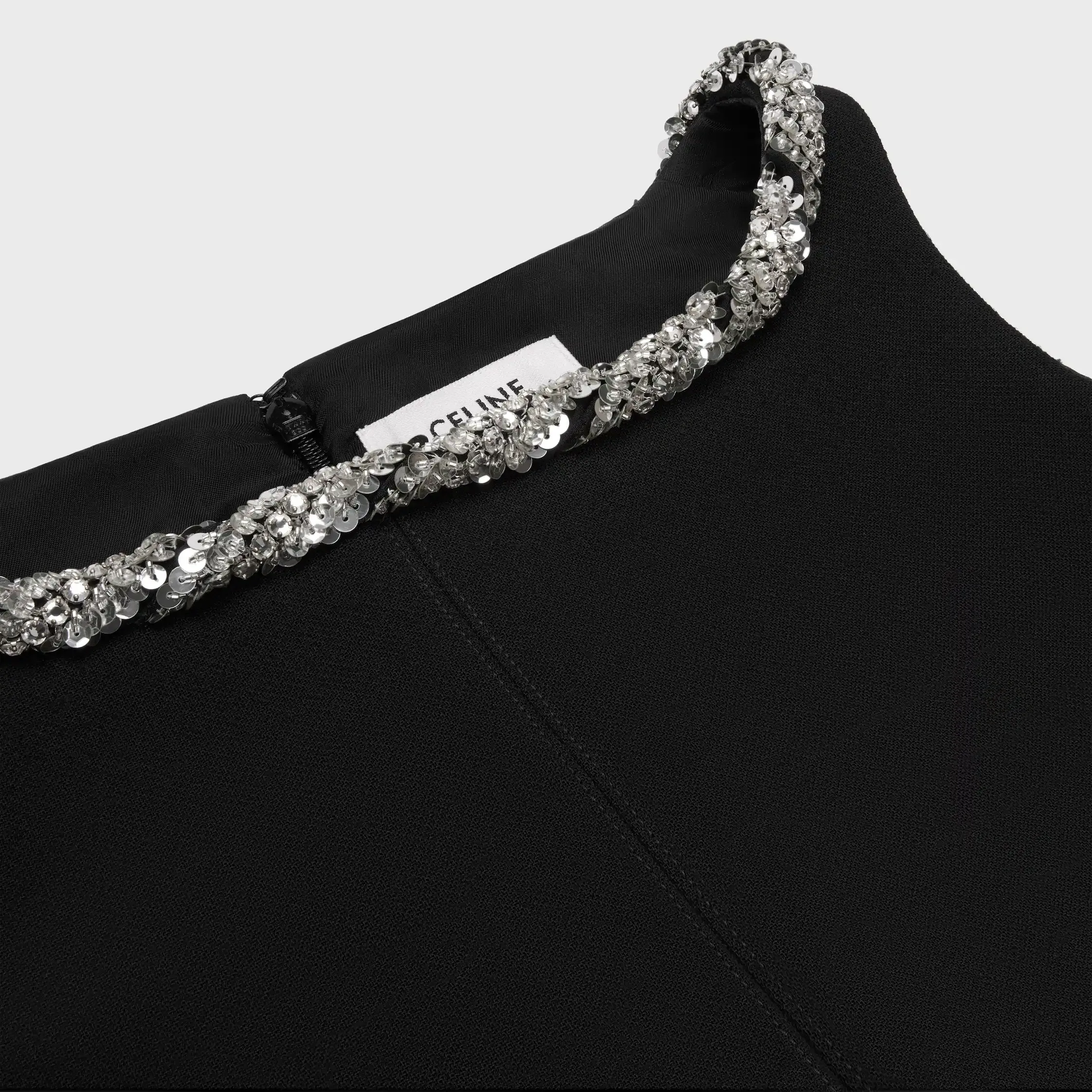 embroidered dress IN double wool crepe