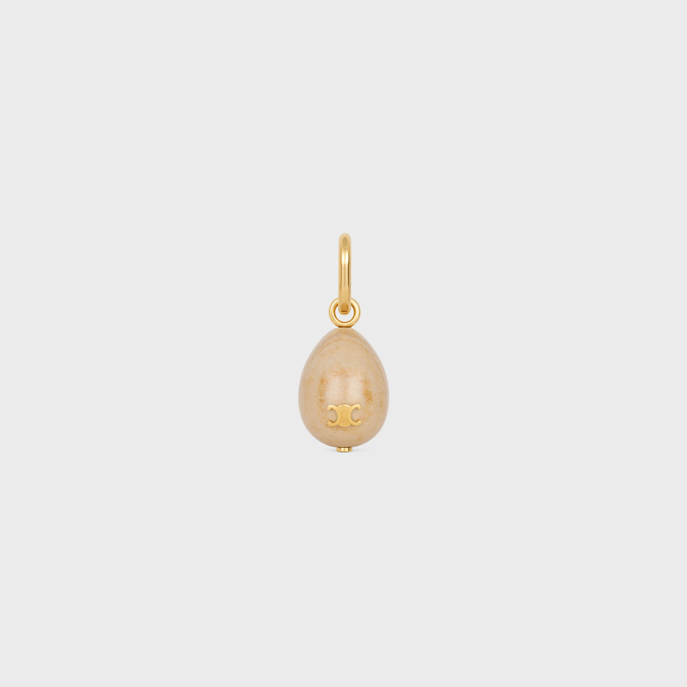 CHARMS STONE EGG IN BOTTICINO AND BRASS WITH GOLD FINISH