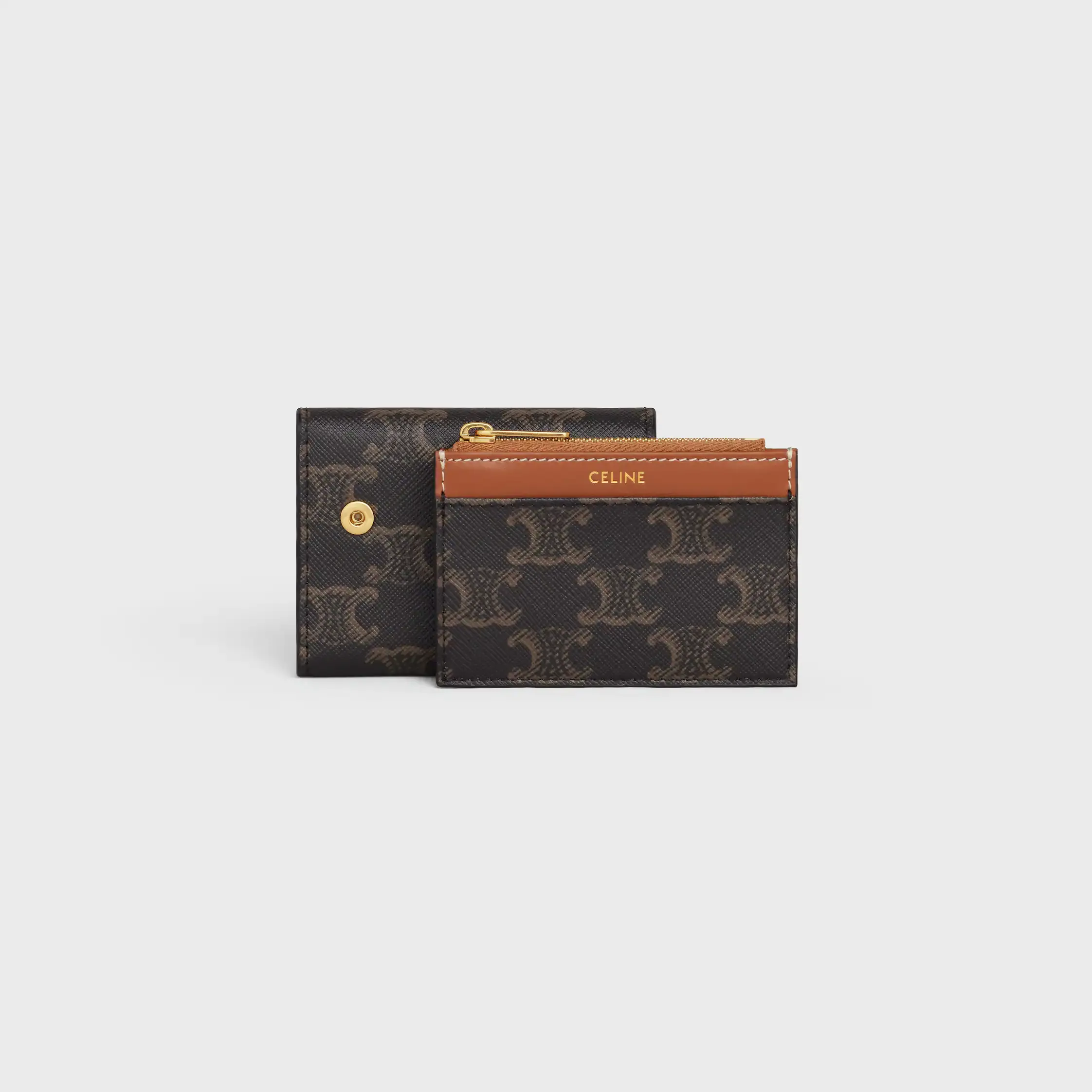 COMPACT WALLET WITH COIN TRIOMPHE IN triomphe canvas