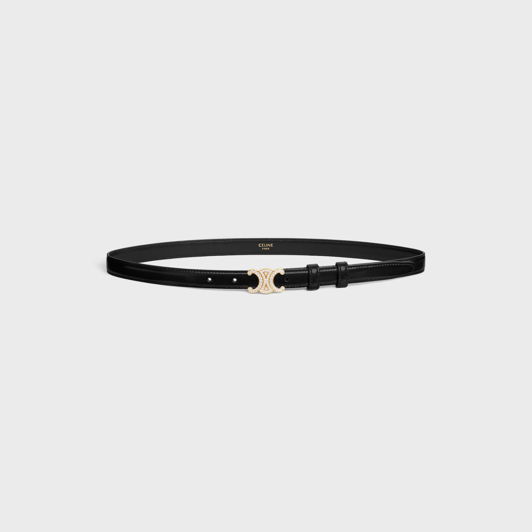 Small 18MM triomphe belt with strass IN Taurillon Leather