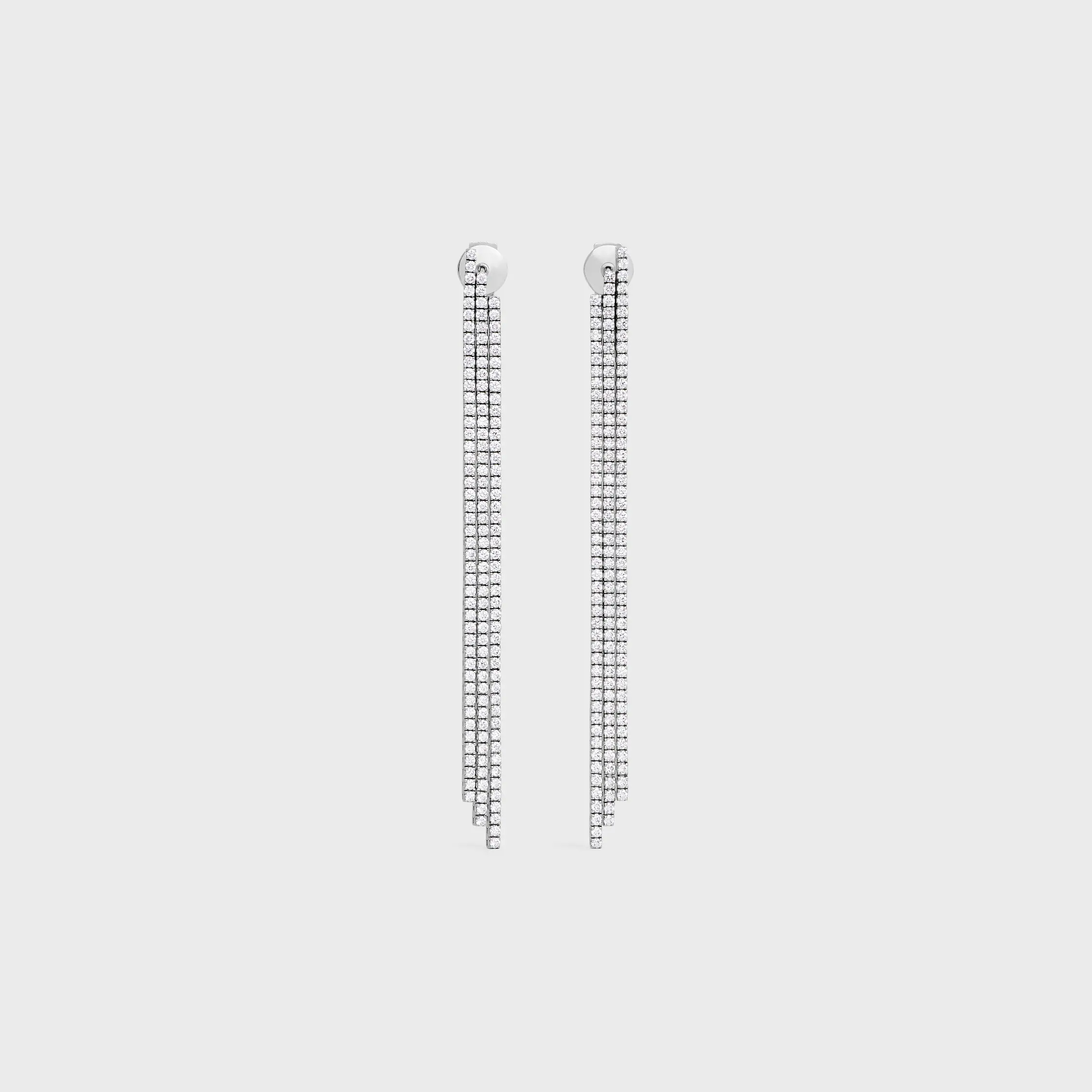 Tennis Cocktail Earrings in White Gold and Diamonds