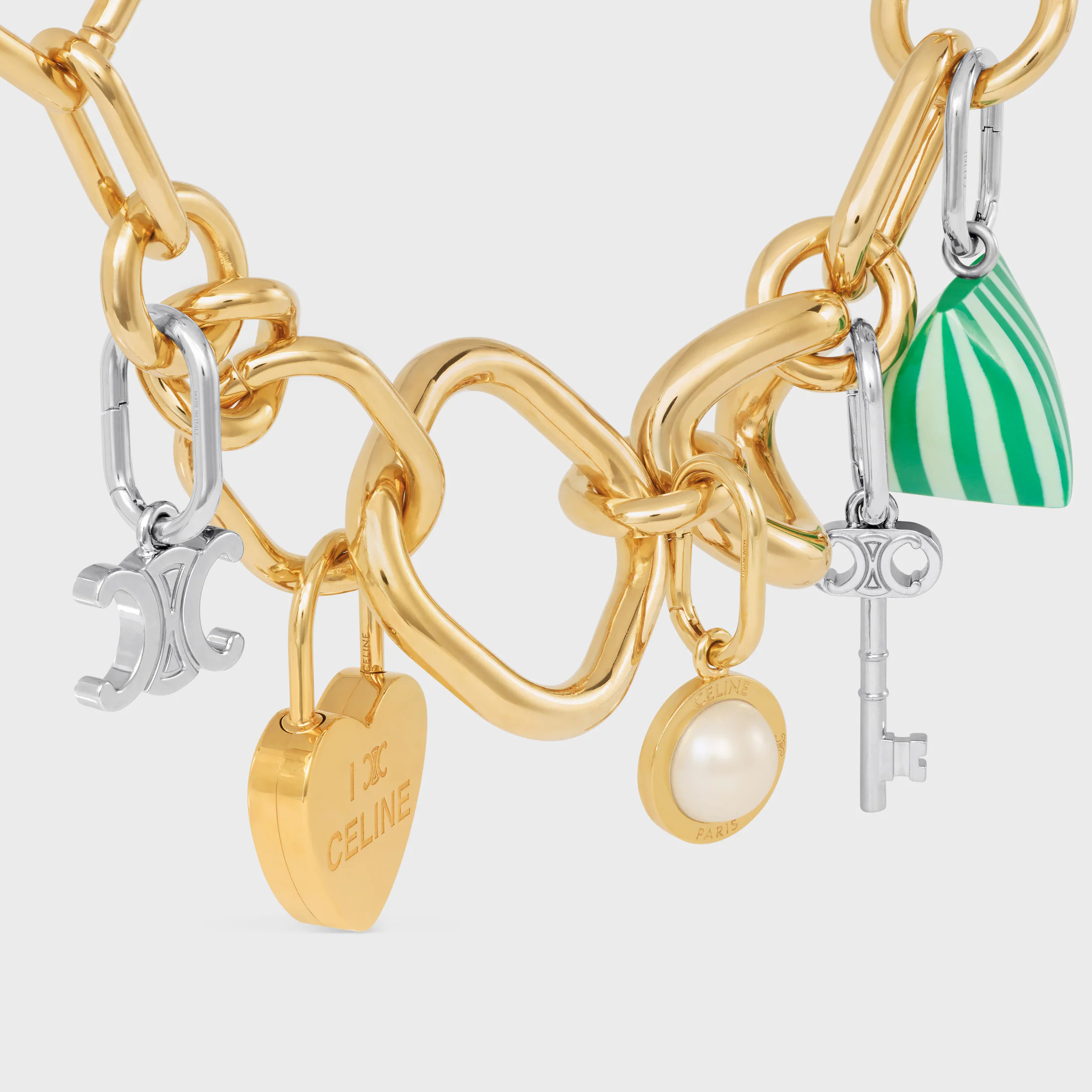 CHARMS BERLINGOT IN RESIN AND BRASS WITH RHODIUM FINISH