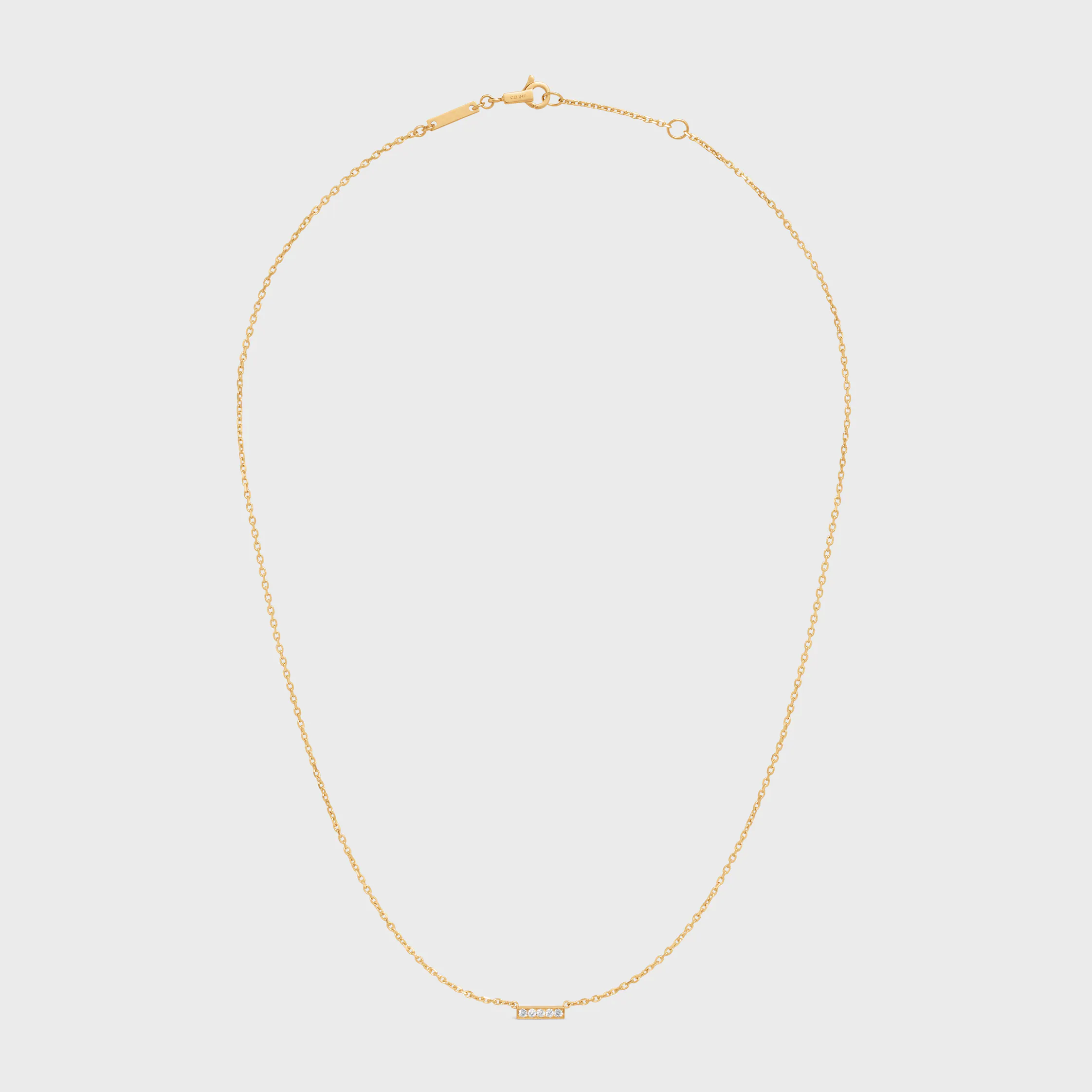 Celine Line Necklace in Yellow Gold and Diamonds