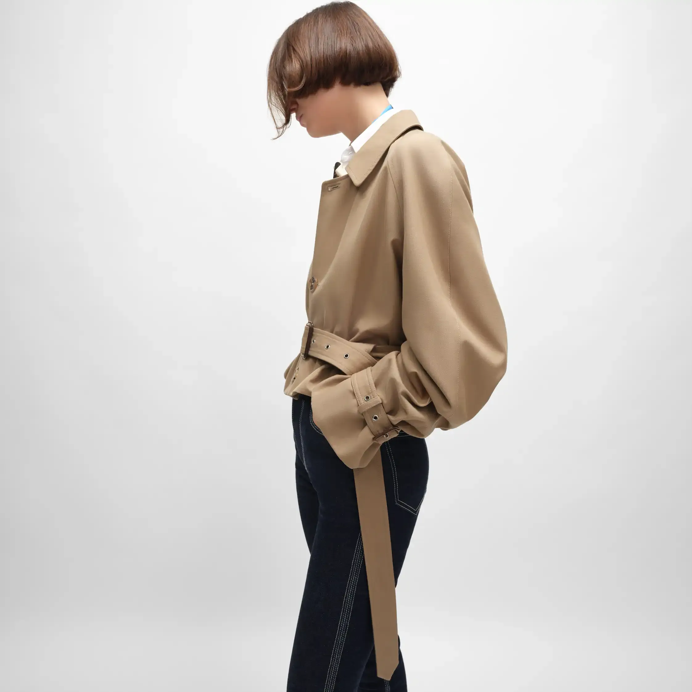 jacket IN COTTON AND WOOL GABARDINE