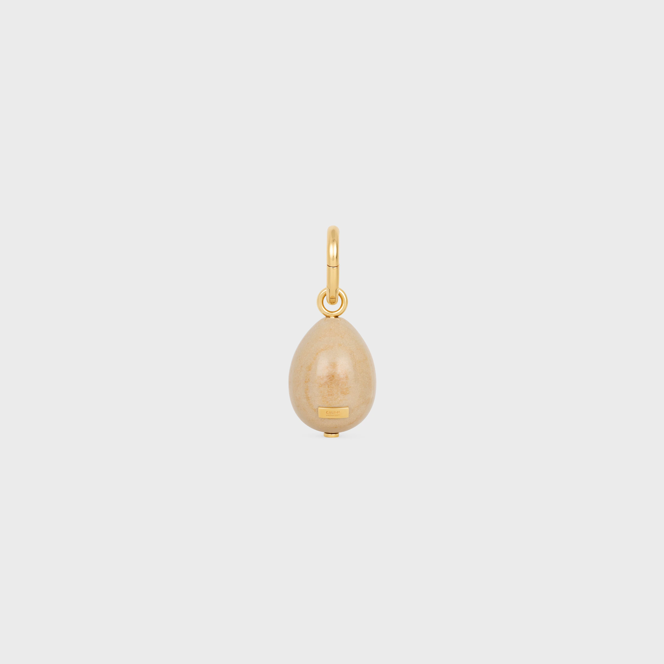 CHARMS STONE EGG IN BOTTICINO AND BRASS WITH GOLD FINISH