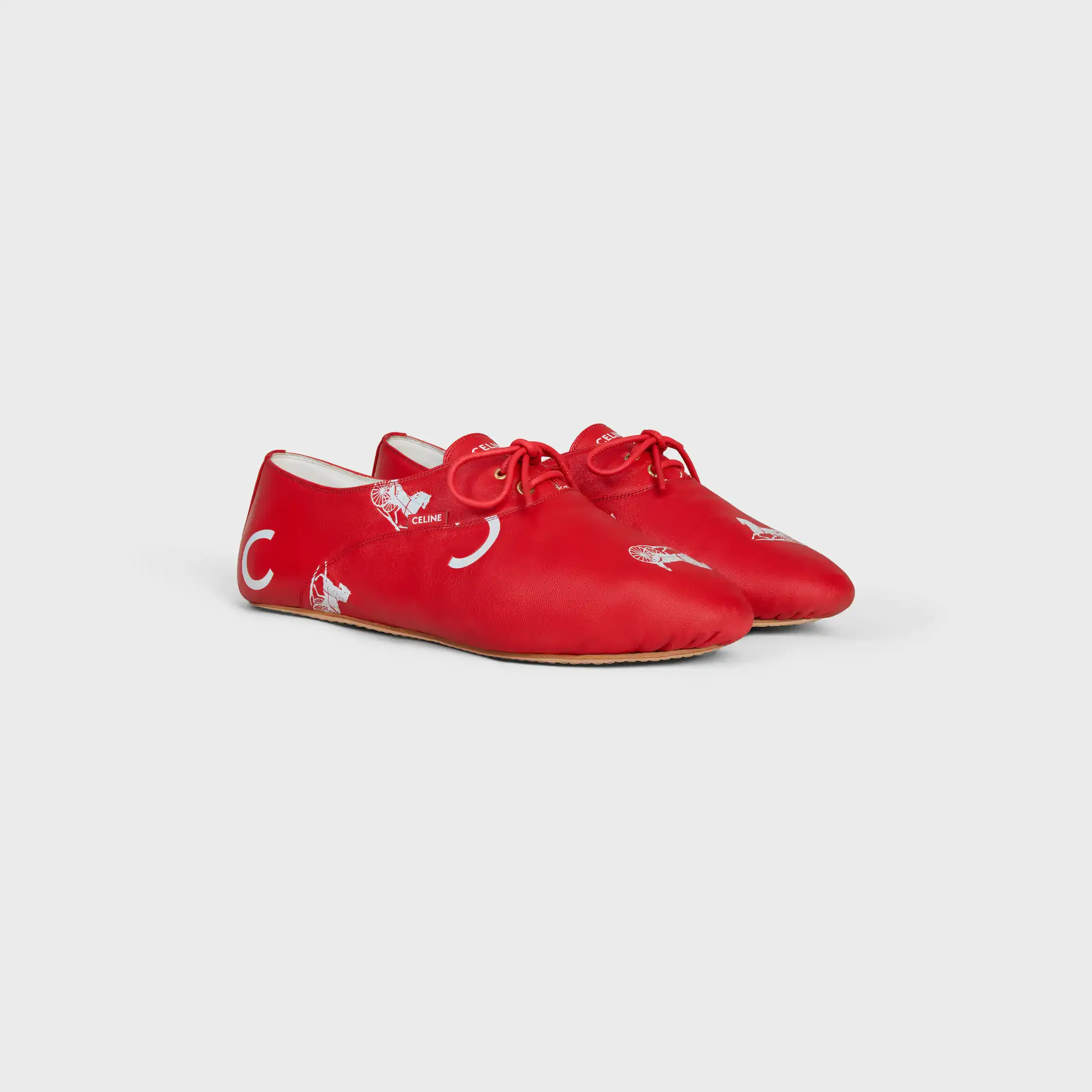 BALLET LACE-UP SHOE IN "C" AND "Calèche" Stamped Lambskin