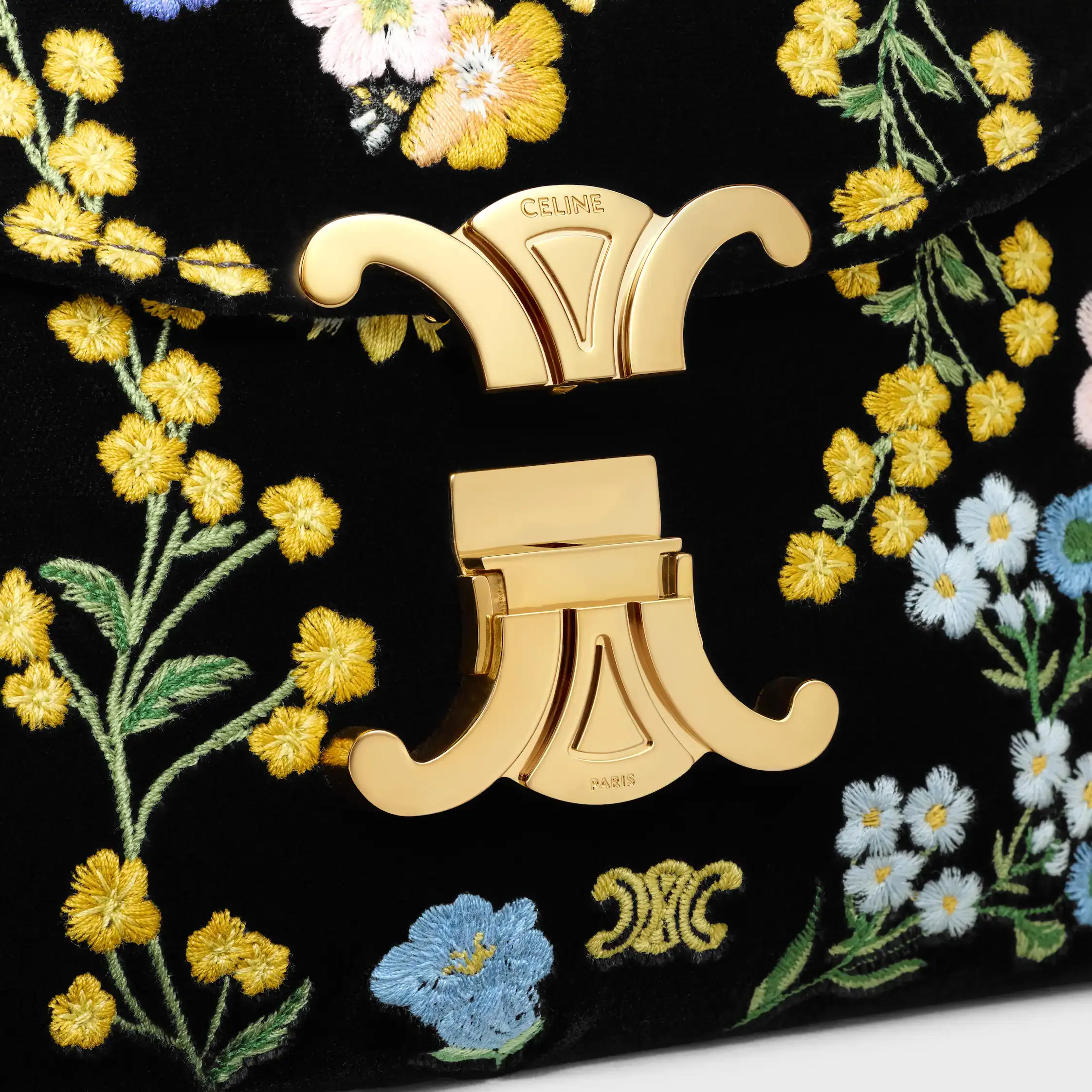TEEN NINO BAG IN VELVET WITH FLORAL EMBROIDERY