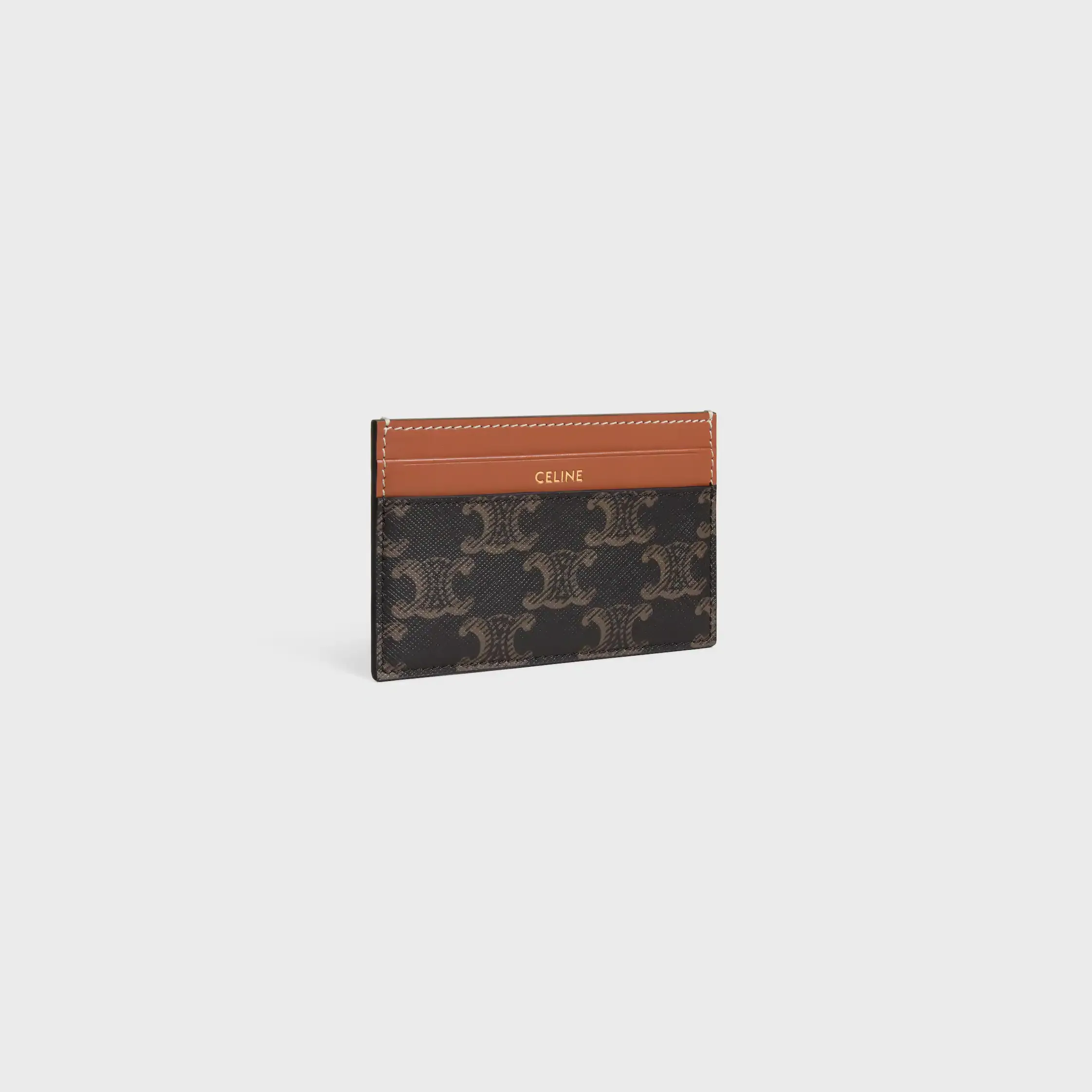 MEDIUM CARD HOLDER IN Triomphe canvas AND calfskin