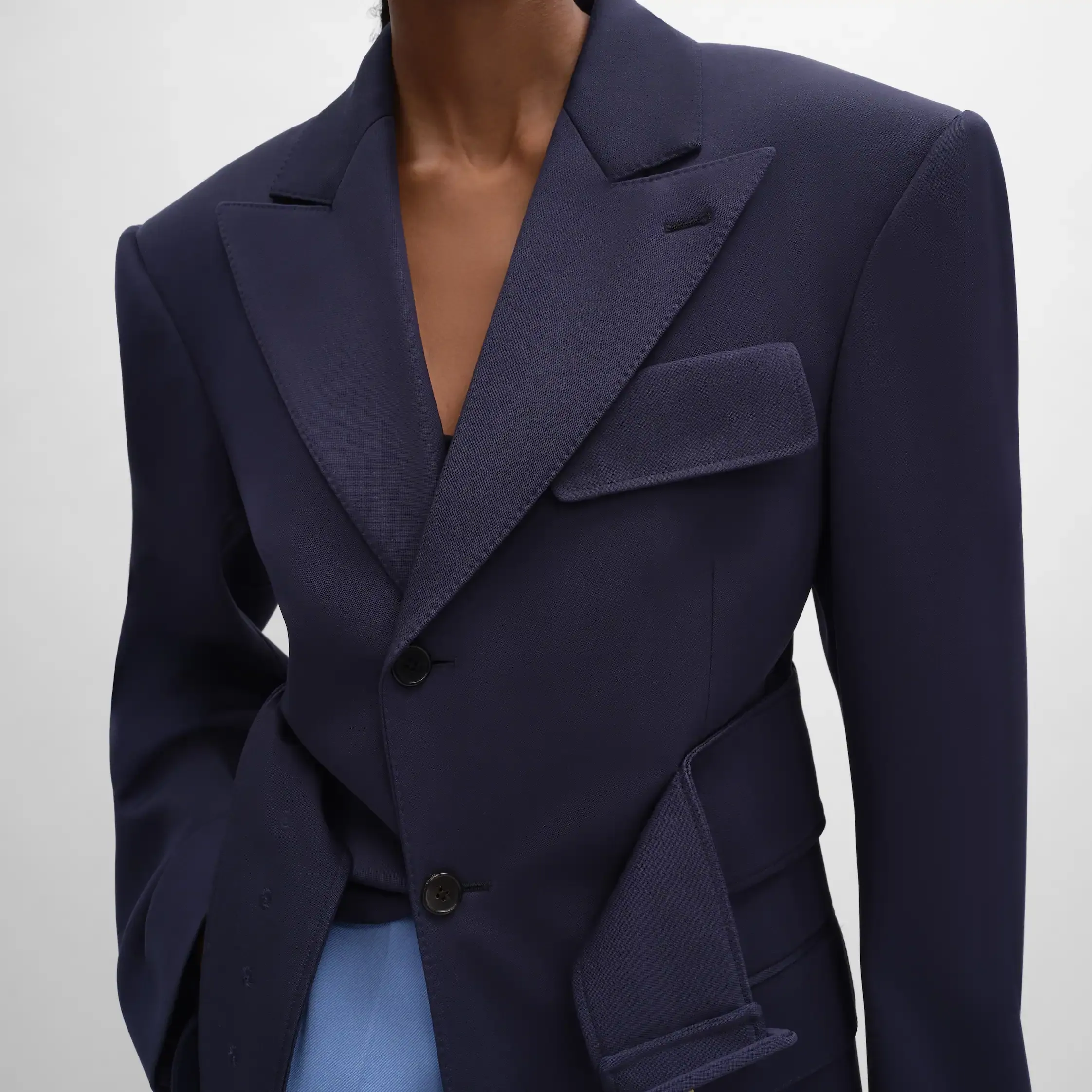 colonne jacket IN GRAIN DE POUDRE WOOL