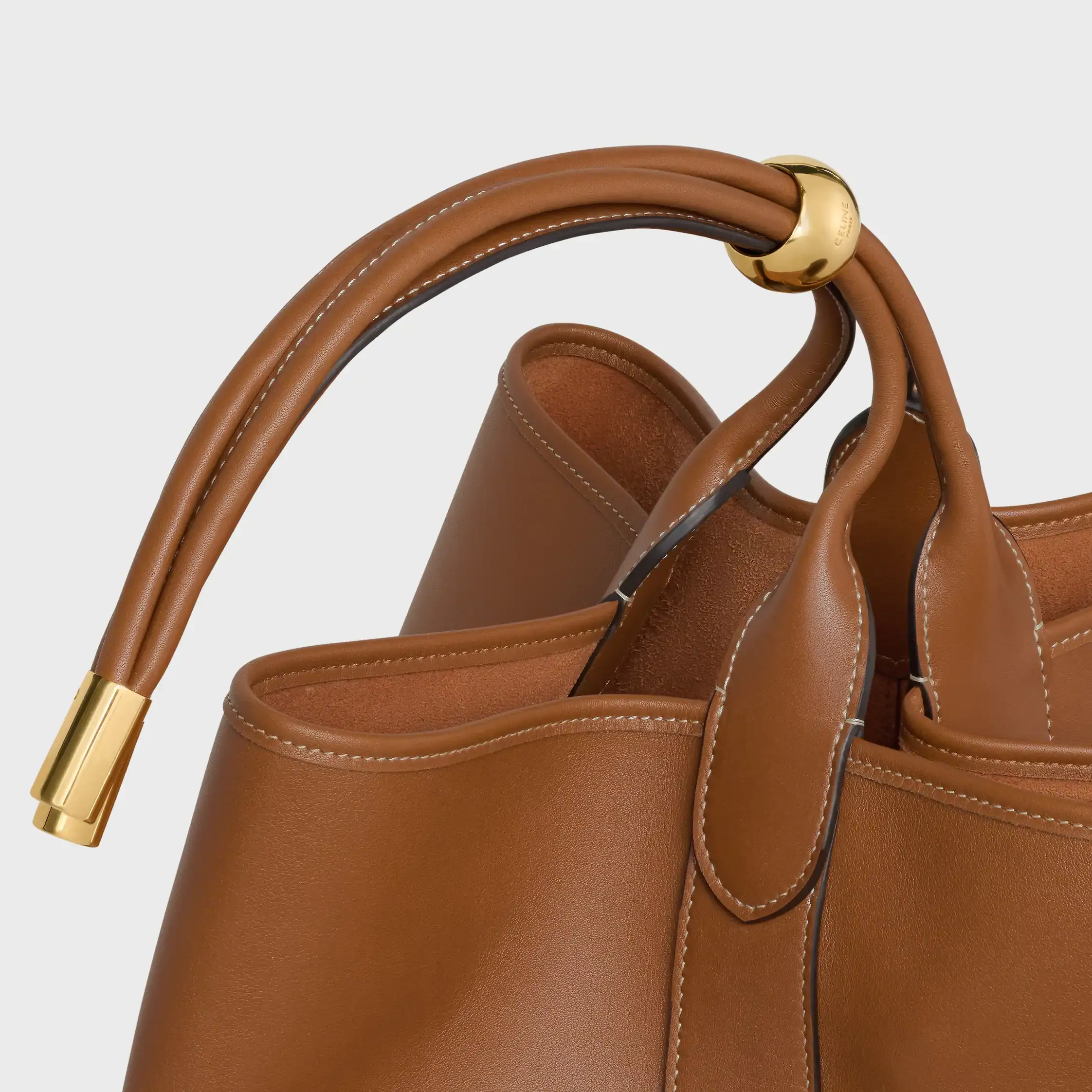 LARGE DROP BUCKET BAG IN SUPPLE SMOOTH CALFSKIN