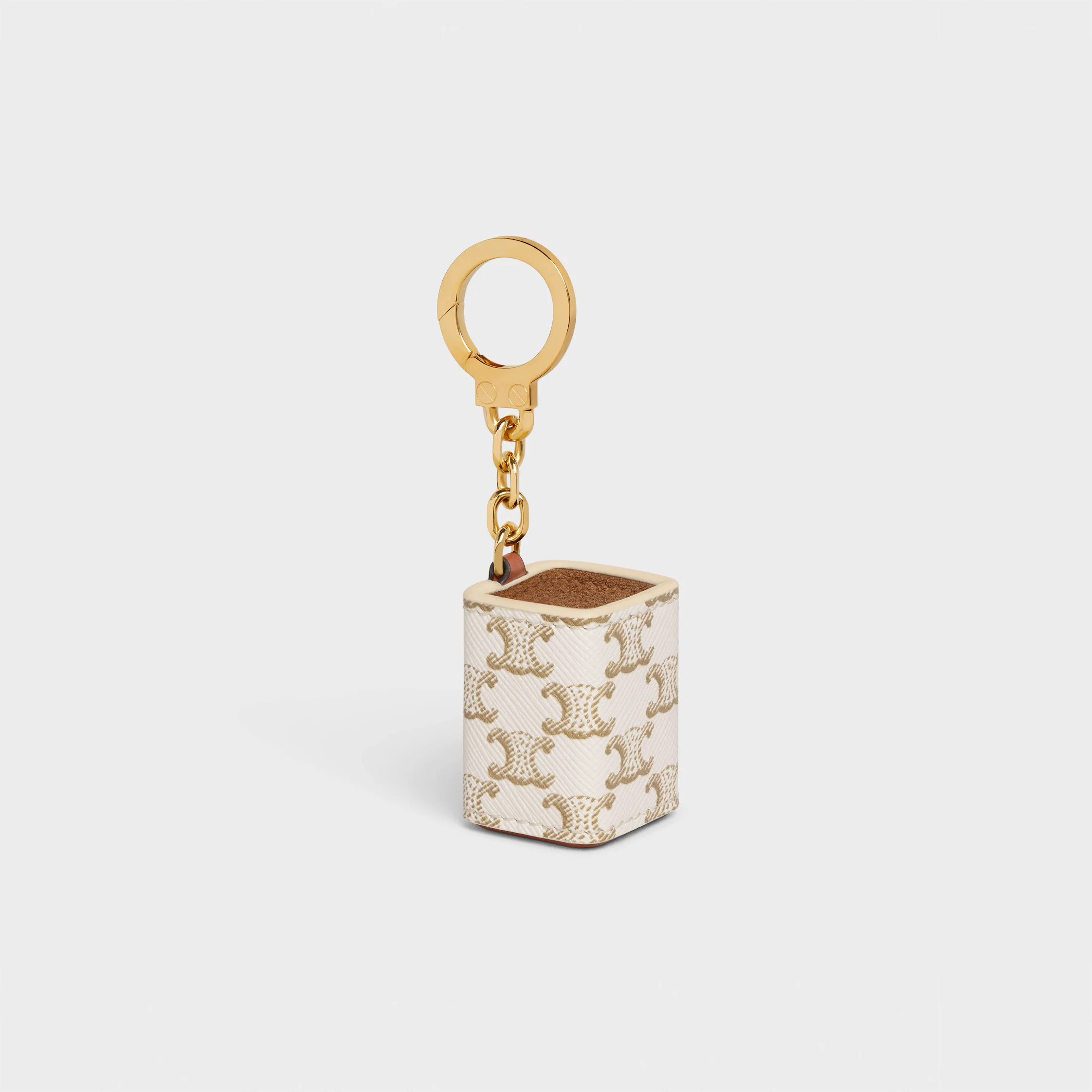 Miniature Perfume Holder Charm in Triomphe Canvas and calfskin