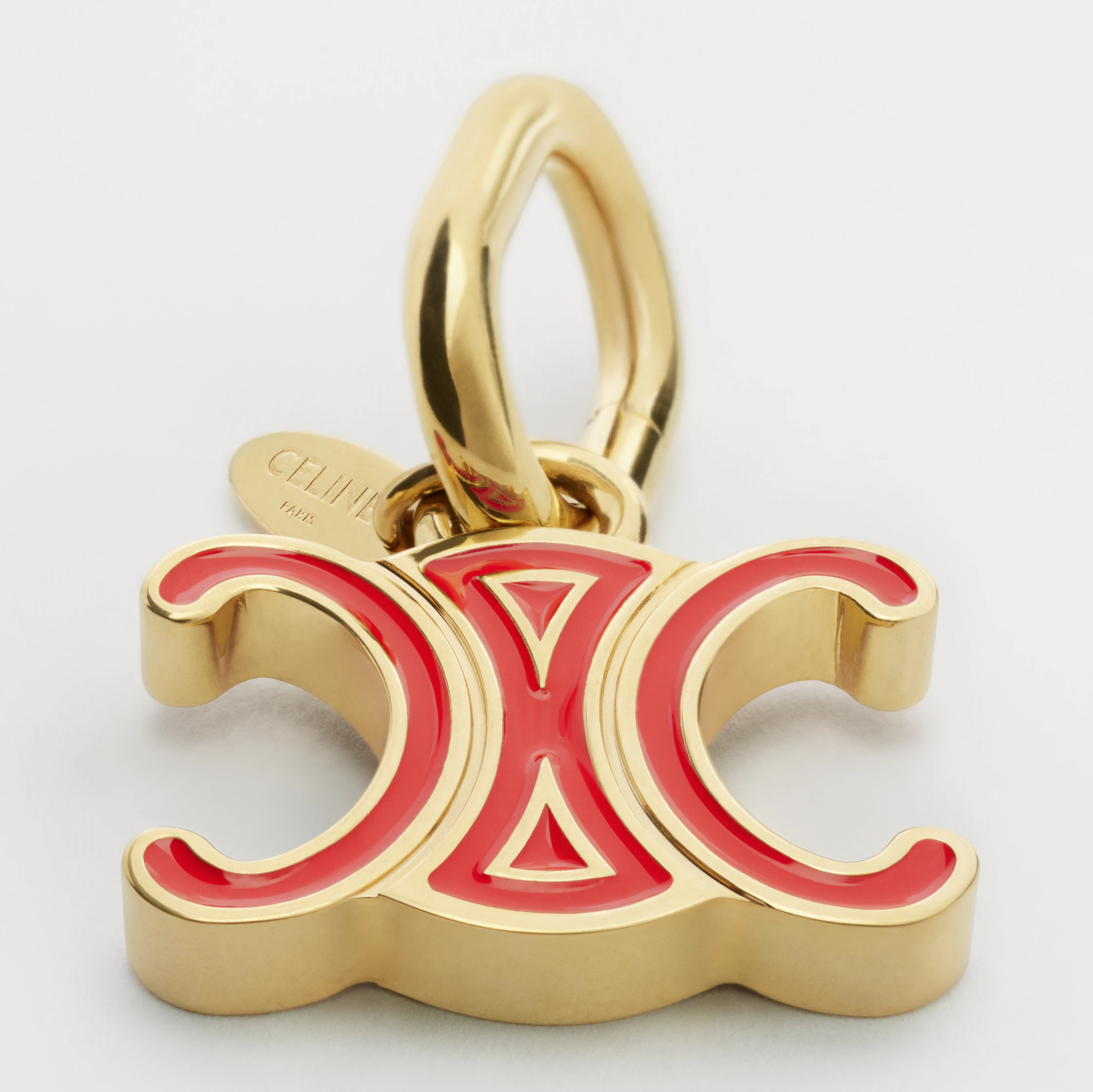 Celine Charms Triomphe in Enamel and Brass with Gold Finish