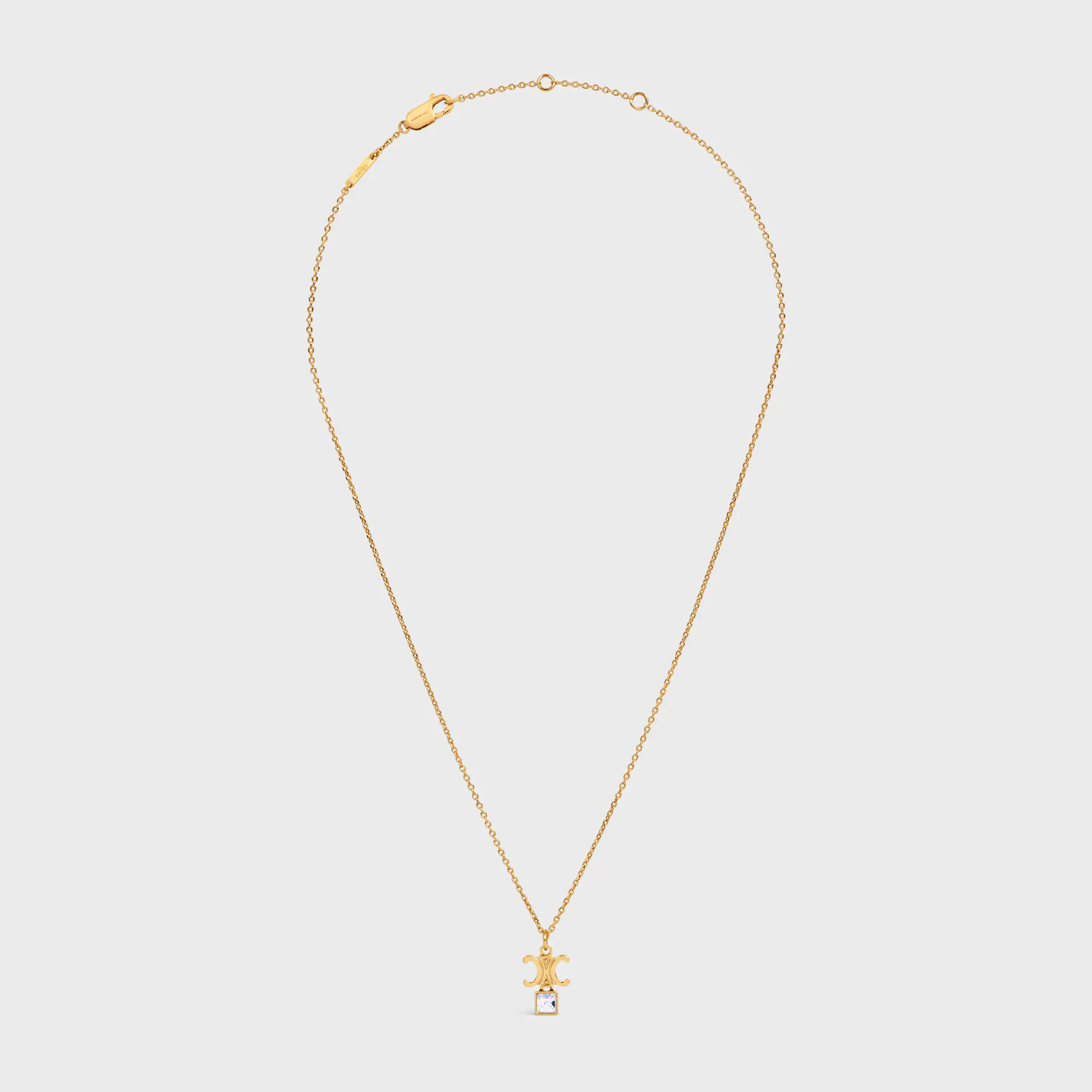 Triomphe Twinkle Necklace in Strass and Brass with Gold Finish