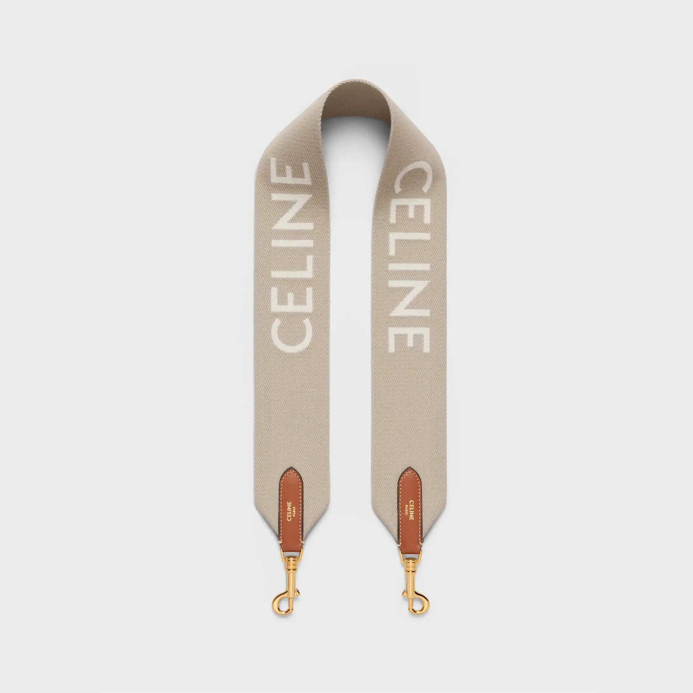 Short Strap in Wool with Celine jacquard with GOLD FINISHING