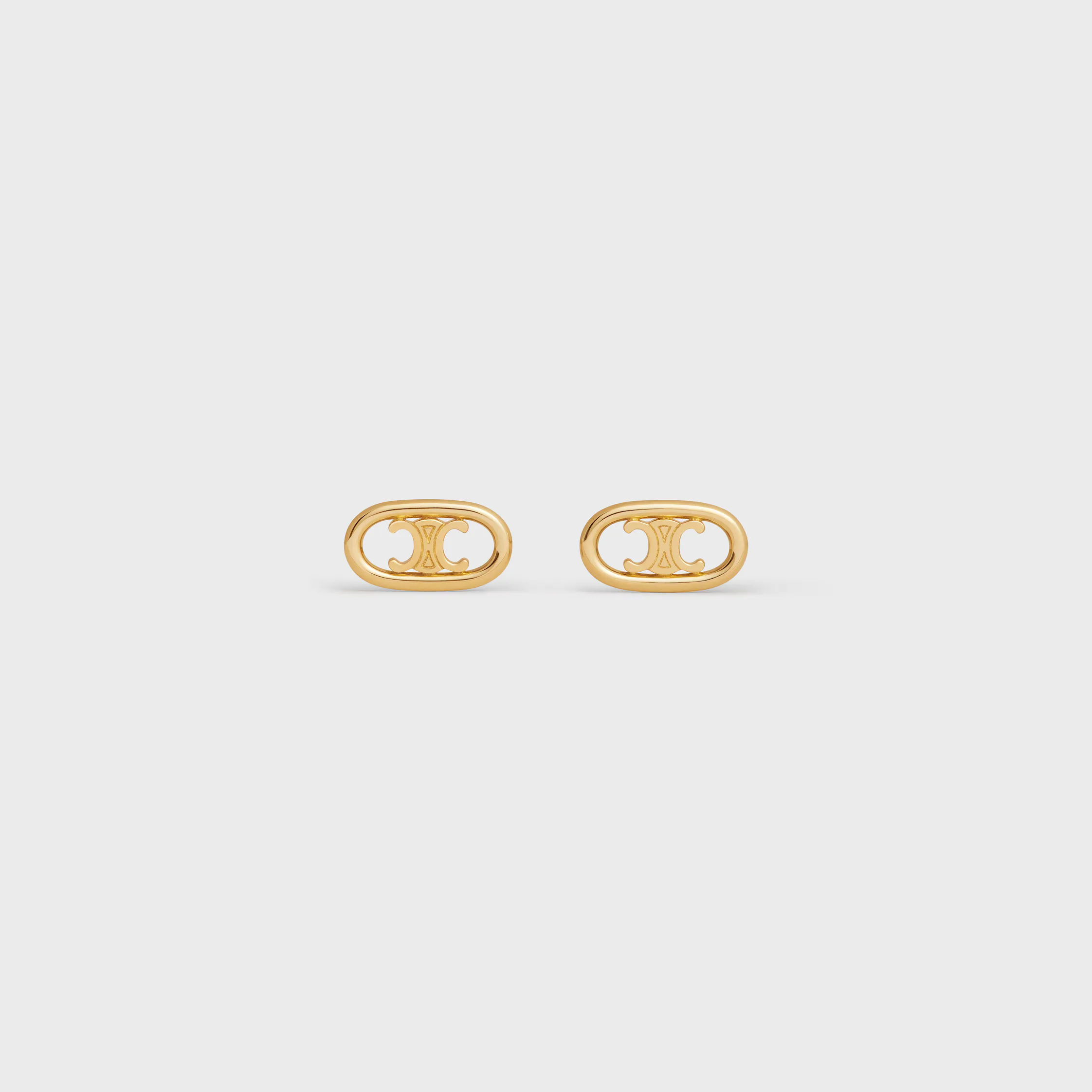 Maillon Triomphe Studs in Yellow Gold