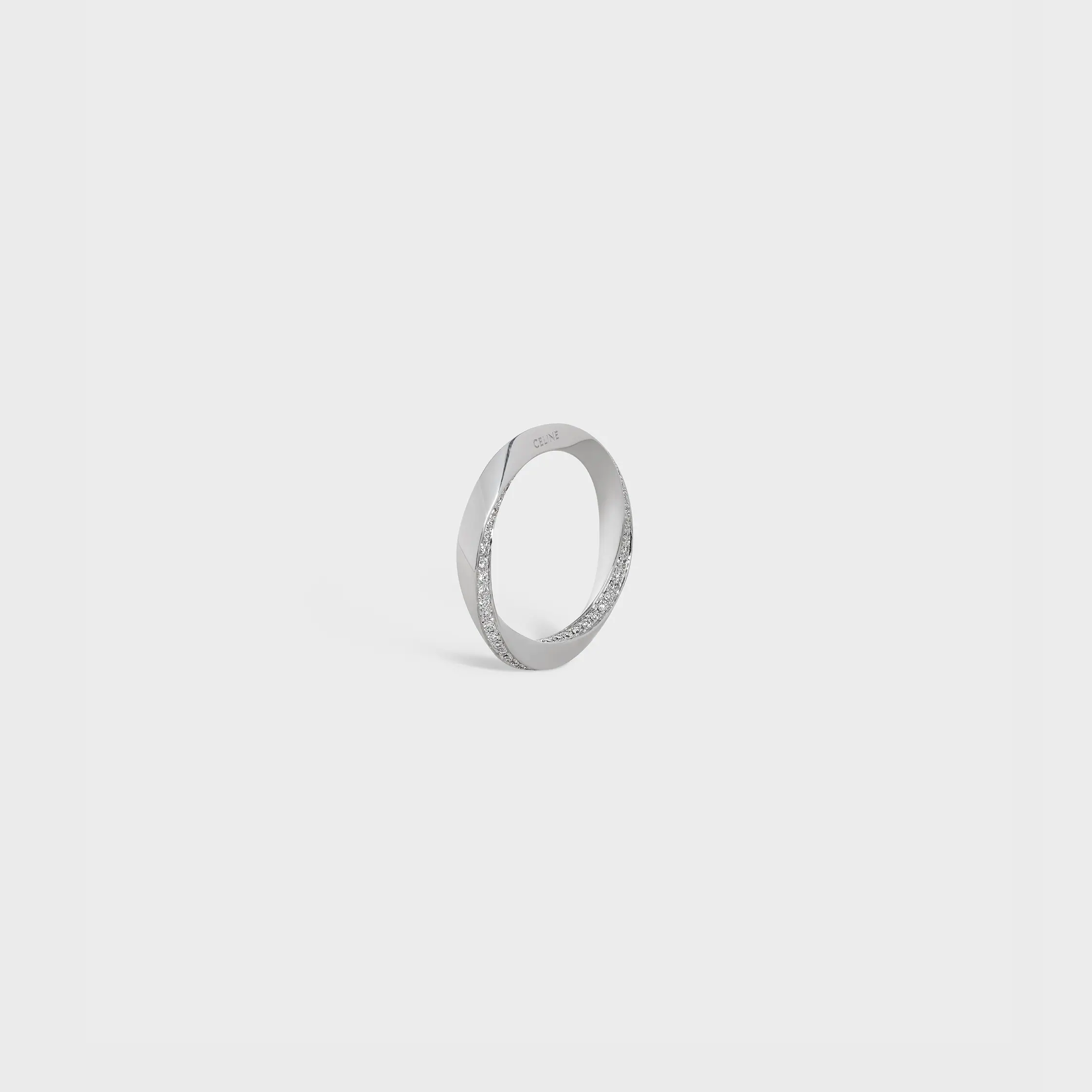 Torsion Ring in White Gold and Diamonds