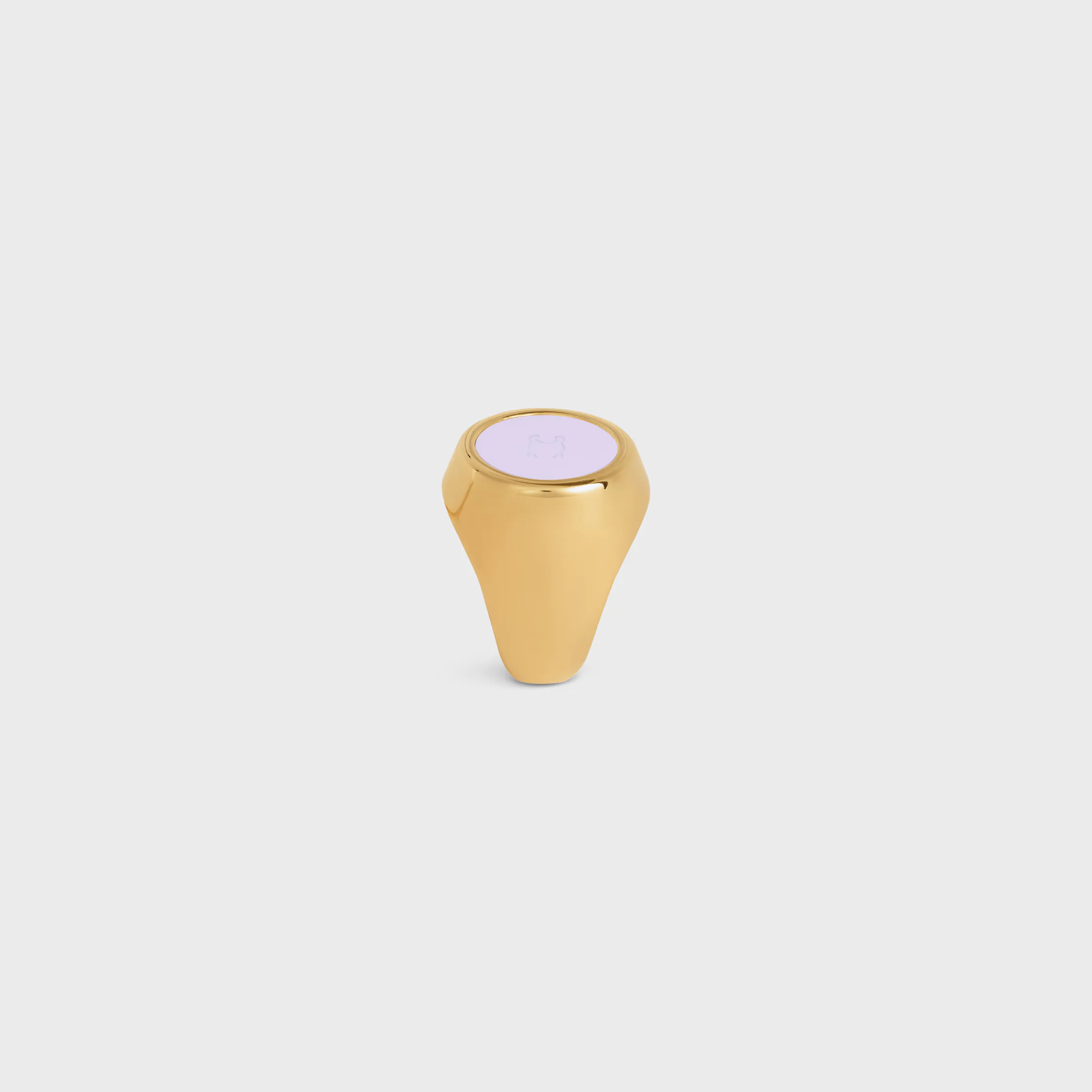 Triomphe Signet Ring in Varnish and Brass with Gold Finish
