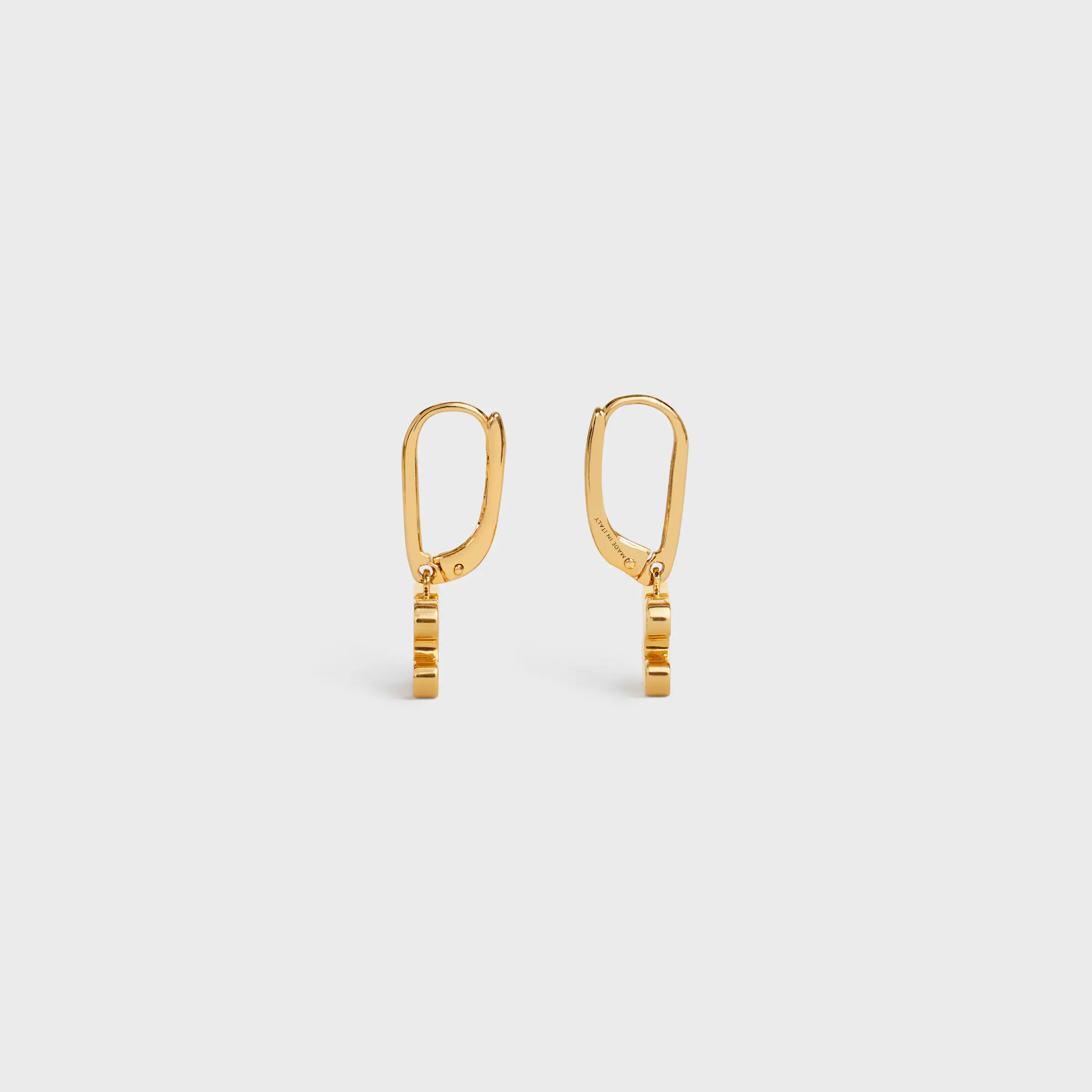 Triomphe Rhinestone Earrings in Brass with Gold Finish and Crystals