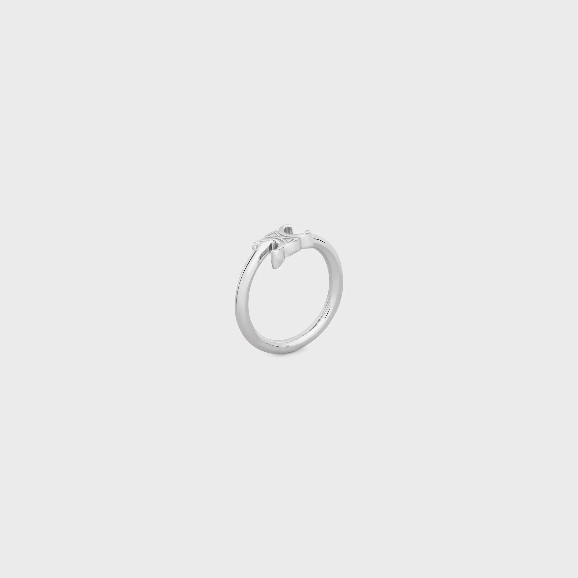 Triomphe Asymmetric Ring in Brass with Rhodium Finish