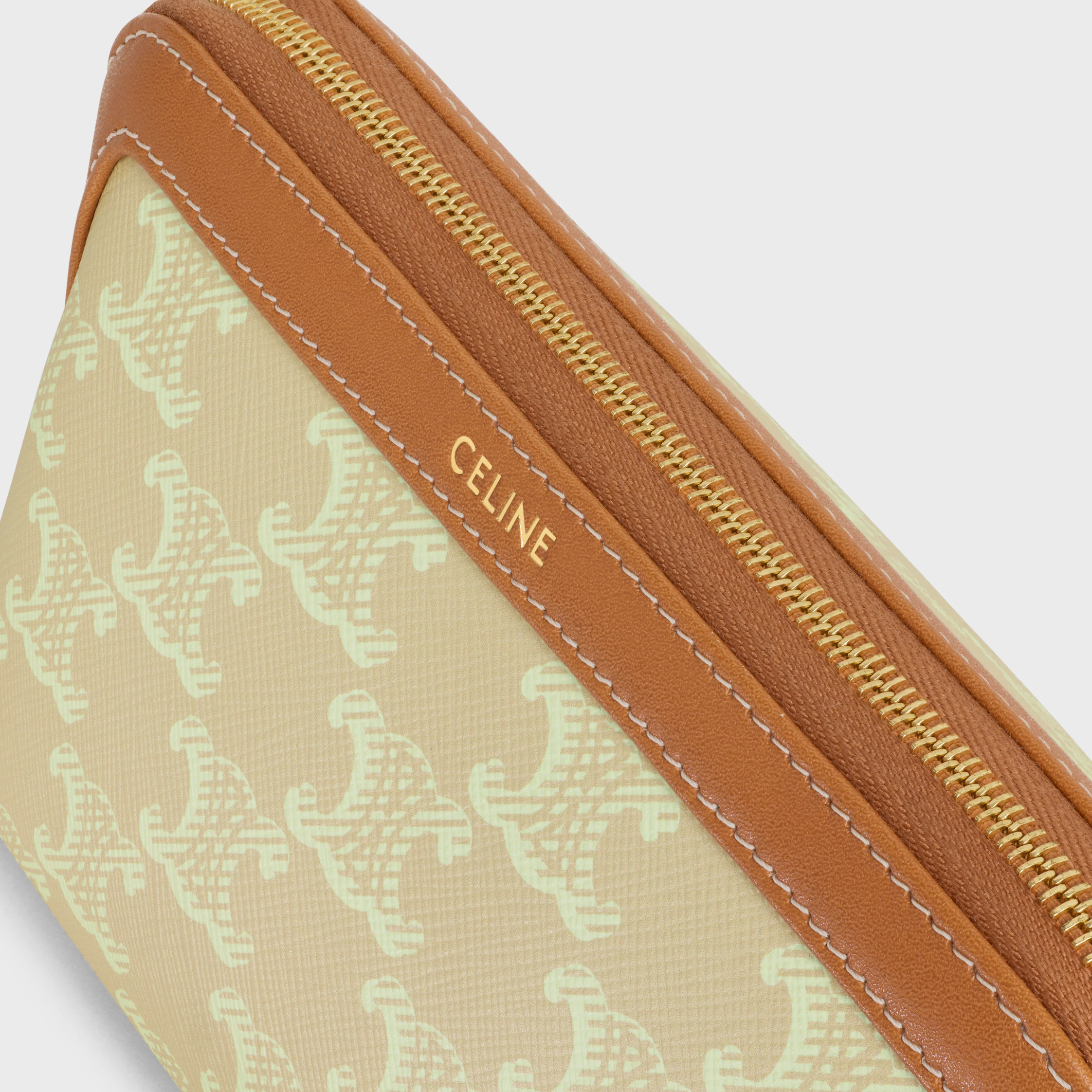 COSMETIC LIPSTICK POUCH IN TRIOMPHE CANVAS AND CALFSKIN