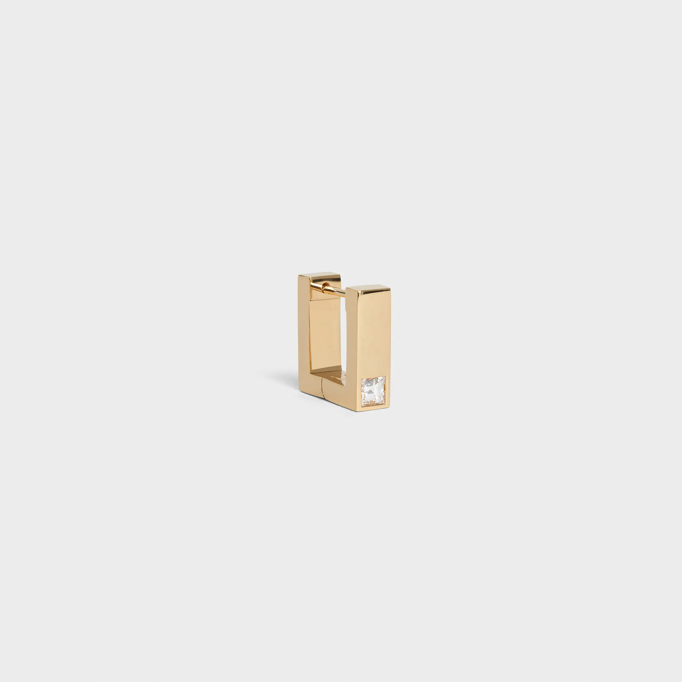 Celine Sentimental Square Earring in Yellow Gold and Diamond