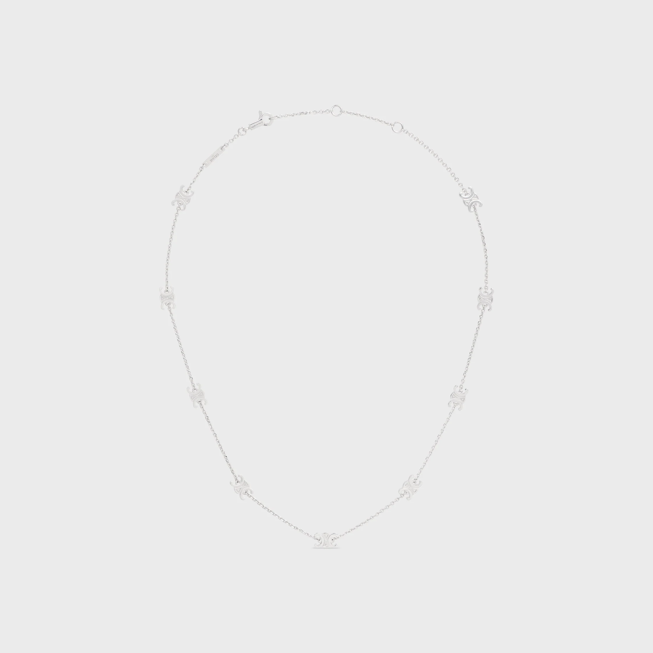 Triomphe Mini Triomphe Necklace in Brass with Rhodium Finish