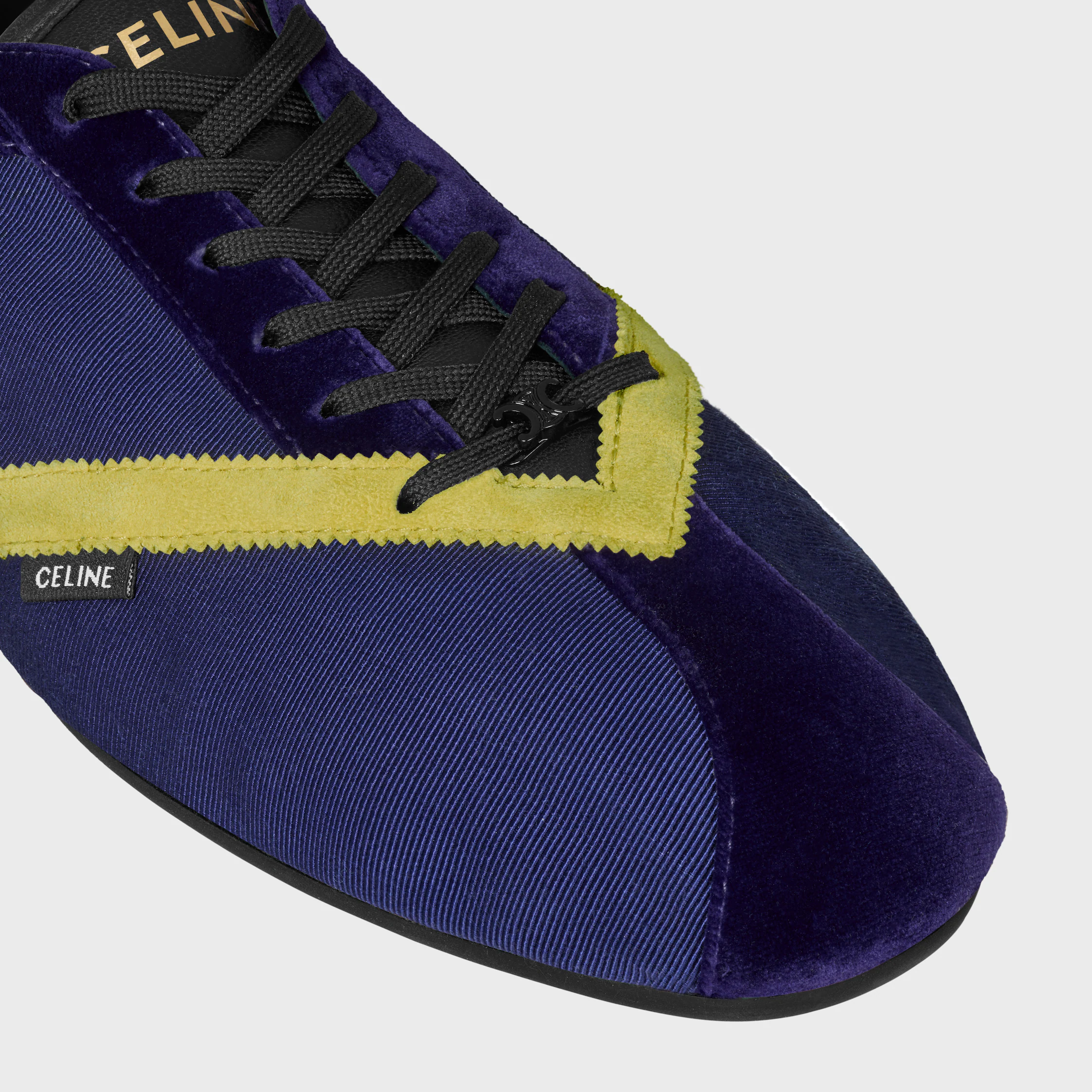 THE FLAT SNEAKER IN GROS GRAIN, VELVET, SUEDE CALFSKIN AND LAMBSKIN