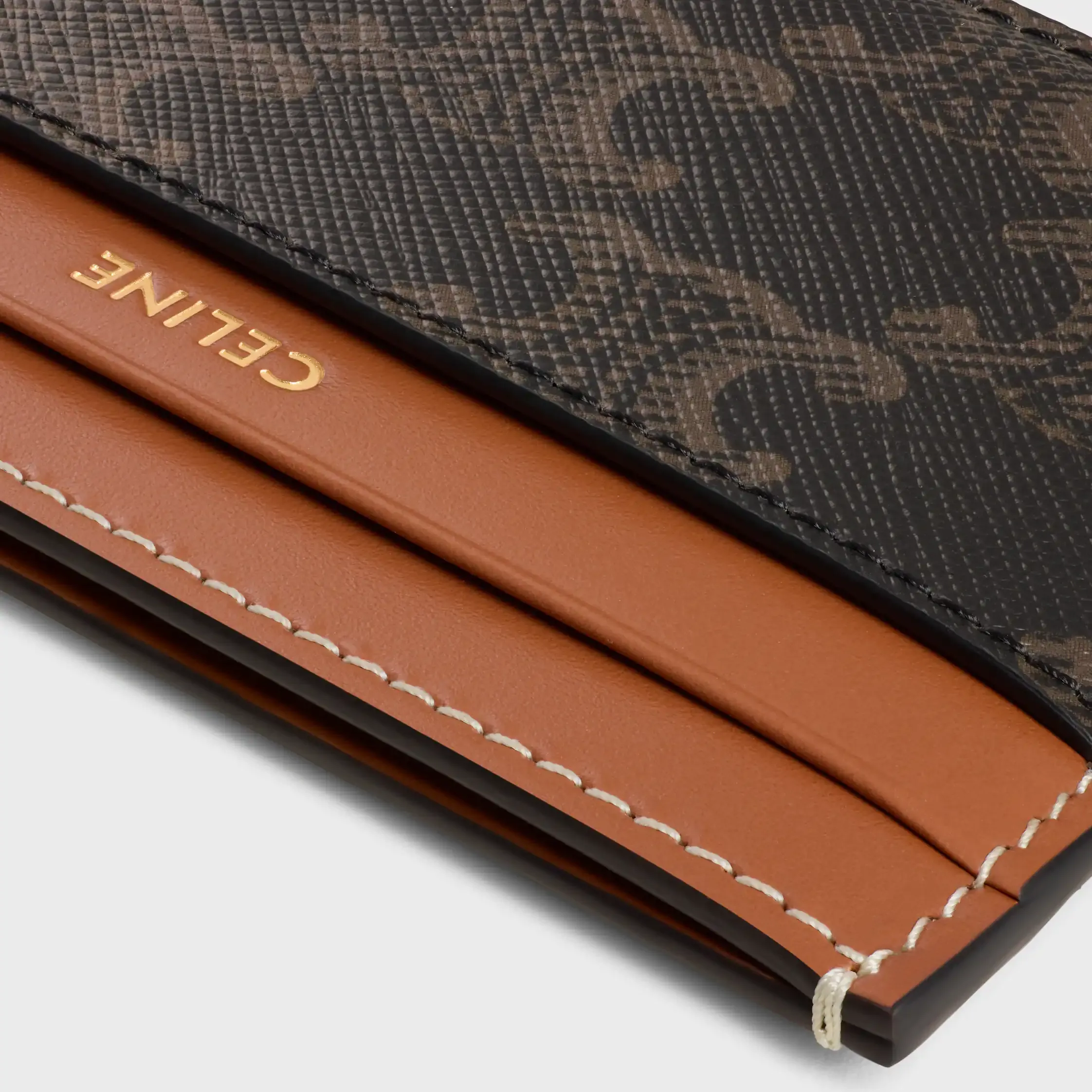 MEDIUM CARD HOLDER IN Triomphe canvas AND calfskin