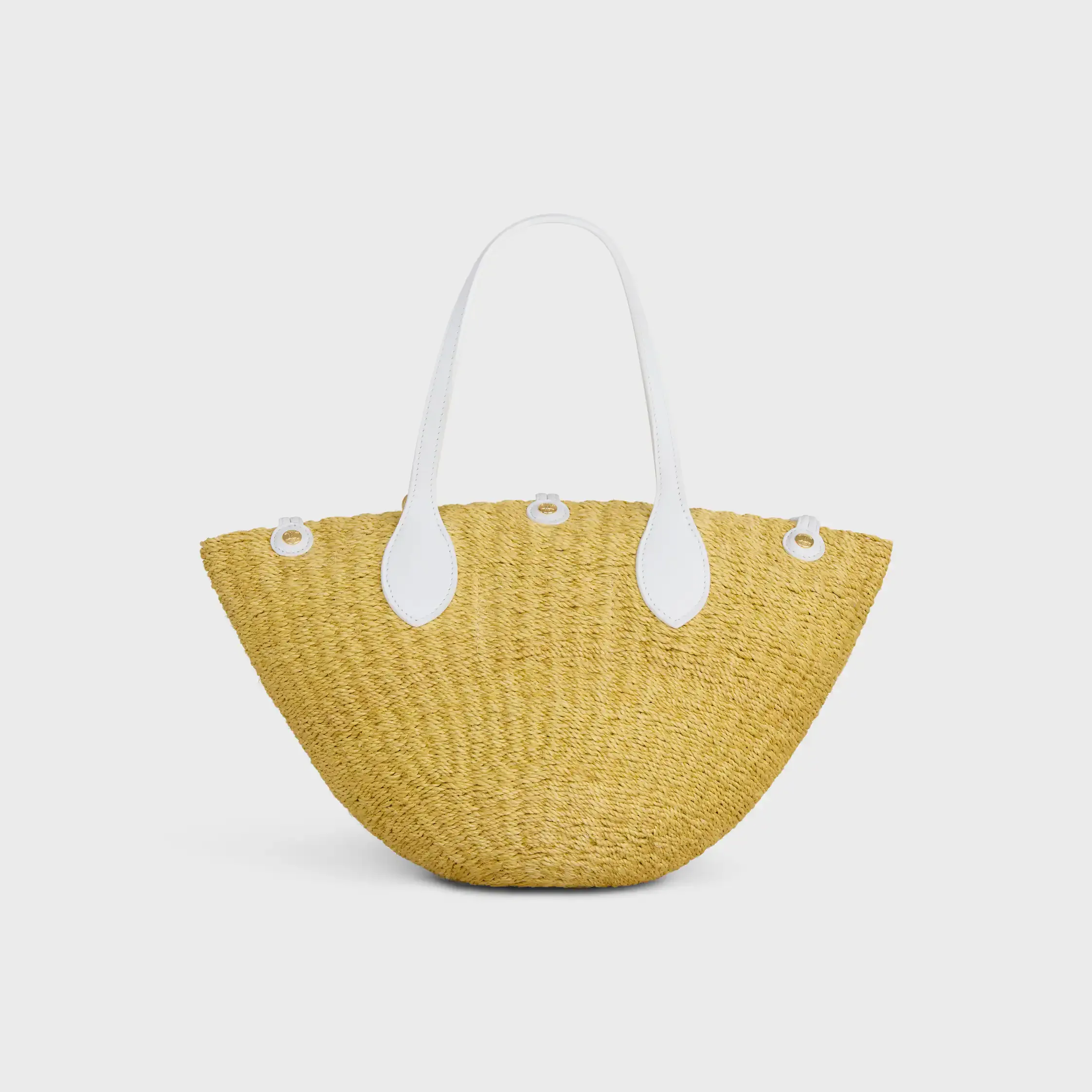 SMALL TRIOMPHE BEADS BASKET IN SISAL AND CALFSKIN