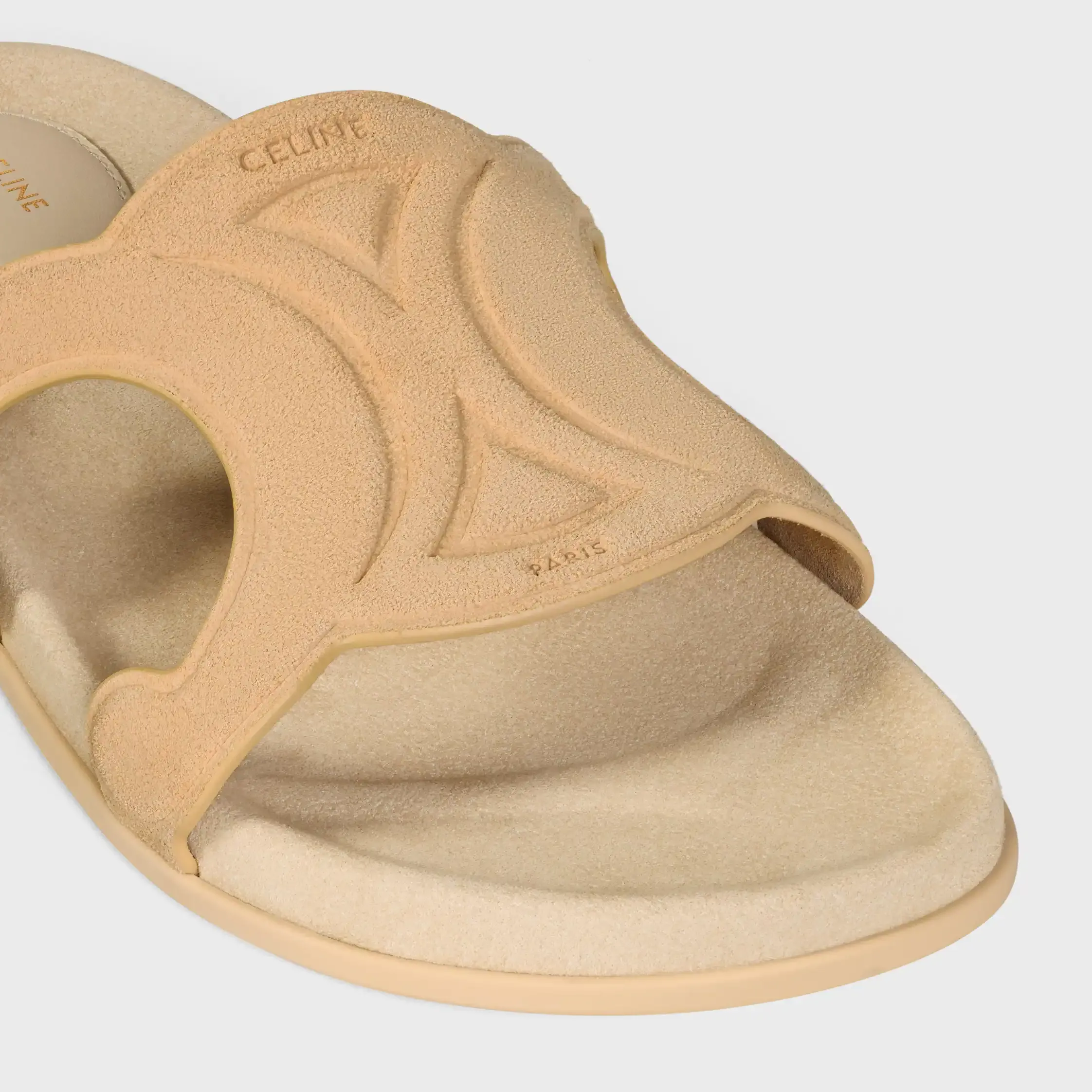 TRIOMPHE SLIDE IN SUEDE CALFSKIN