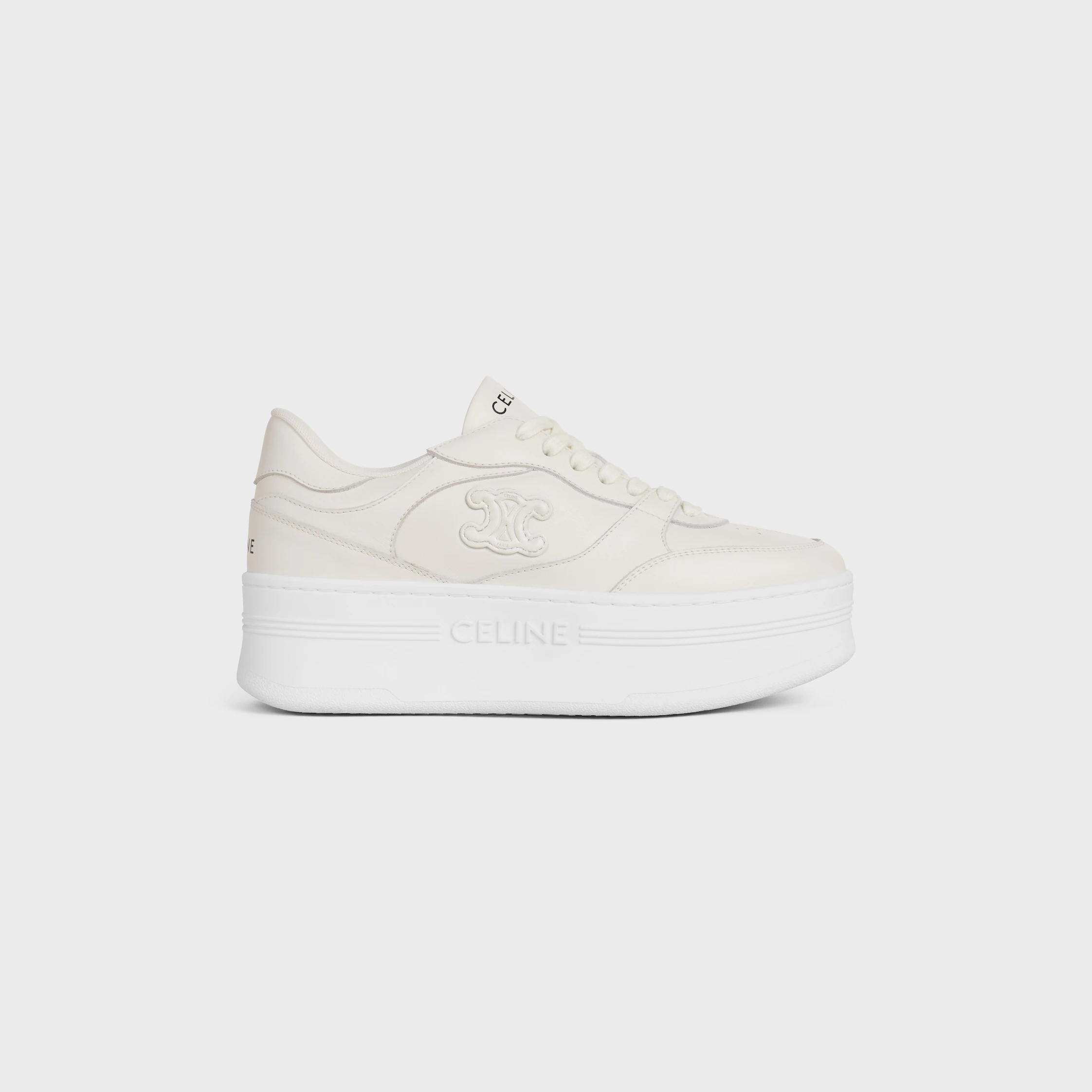 BLOCK WEDGE SNEAKER IN CALFSKIN