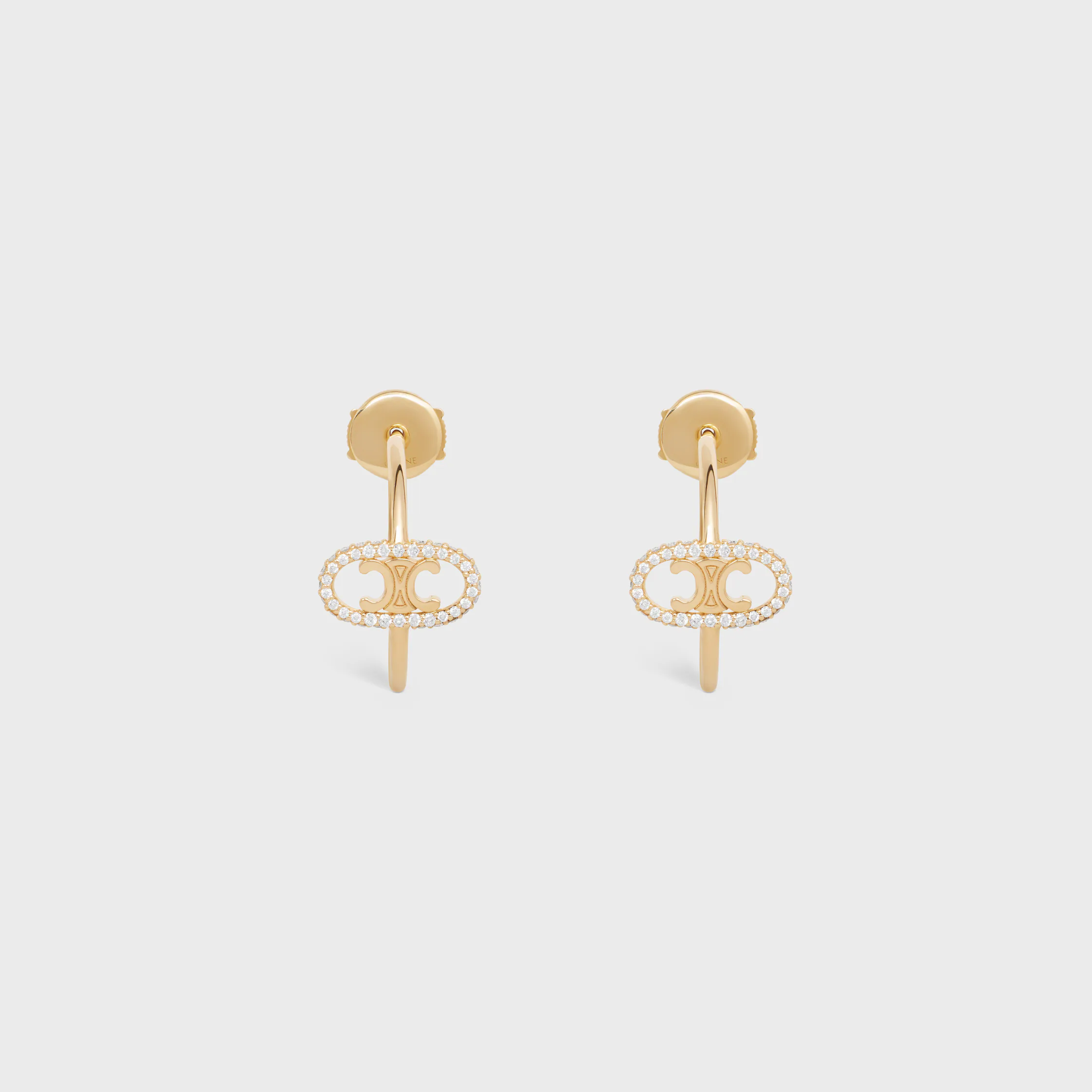 Maillon Triomphe Hoops in Yellow Gold and Diamonds