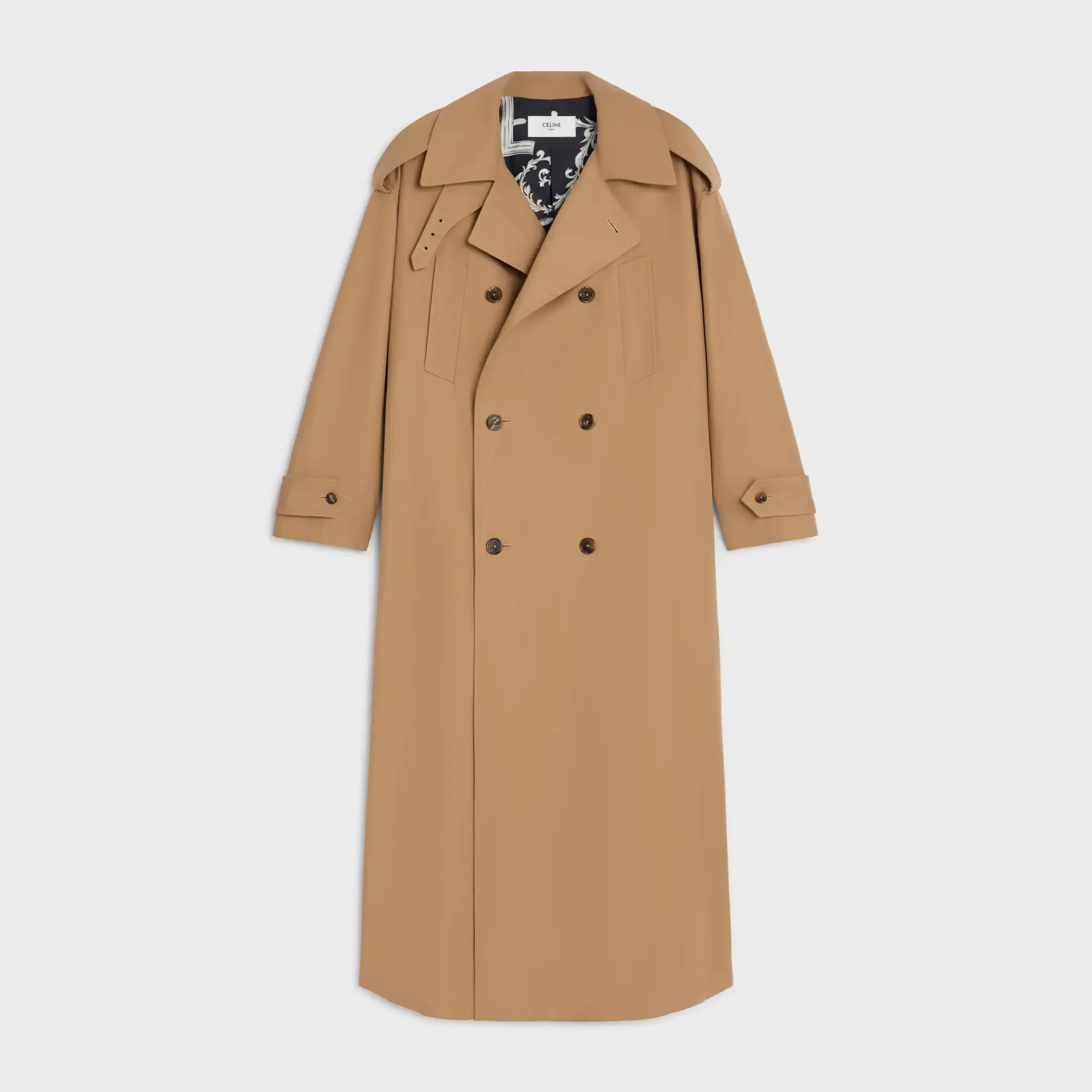 trench coat IN COTTON AND WOOL GABARDINE