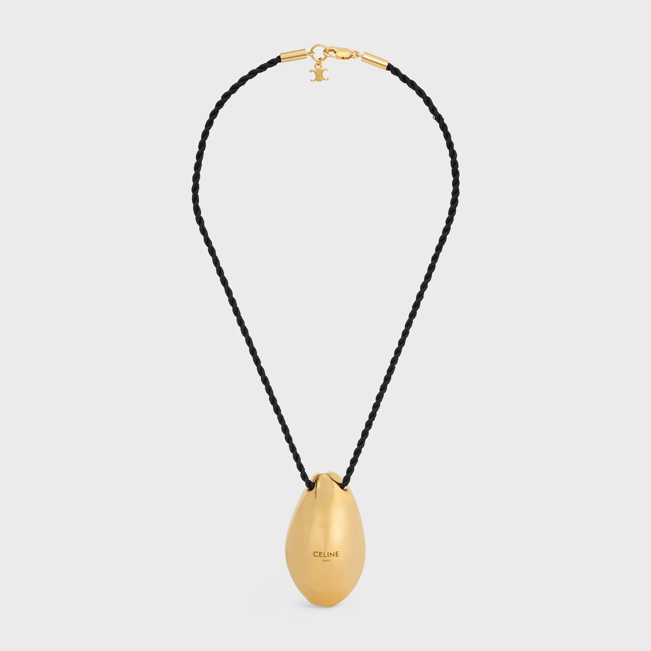 Celine Défilé Shell Necklace in Brass with Gold Finish and Silk