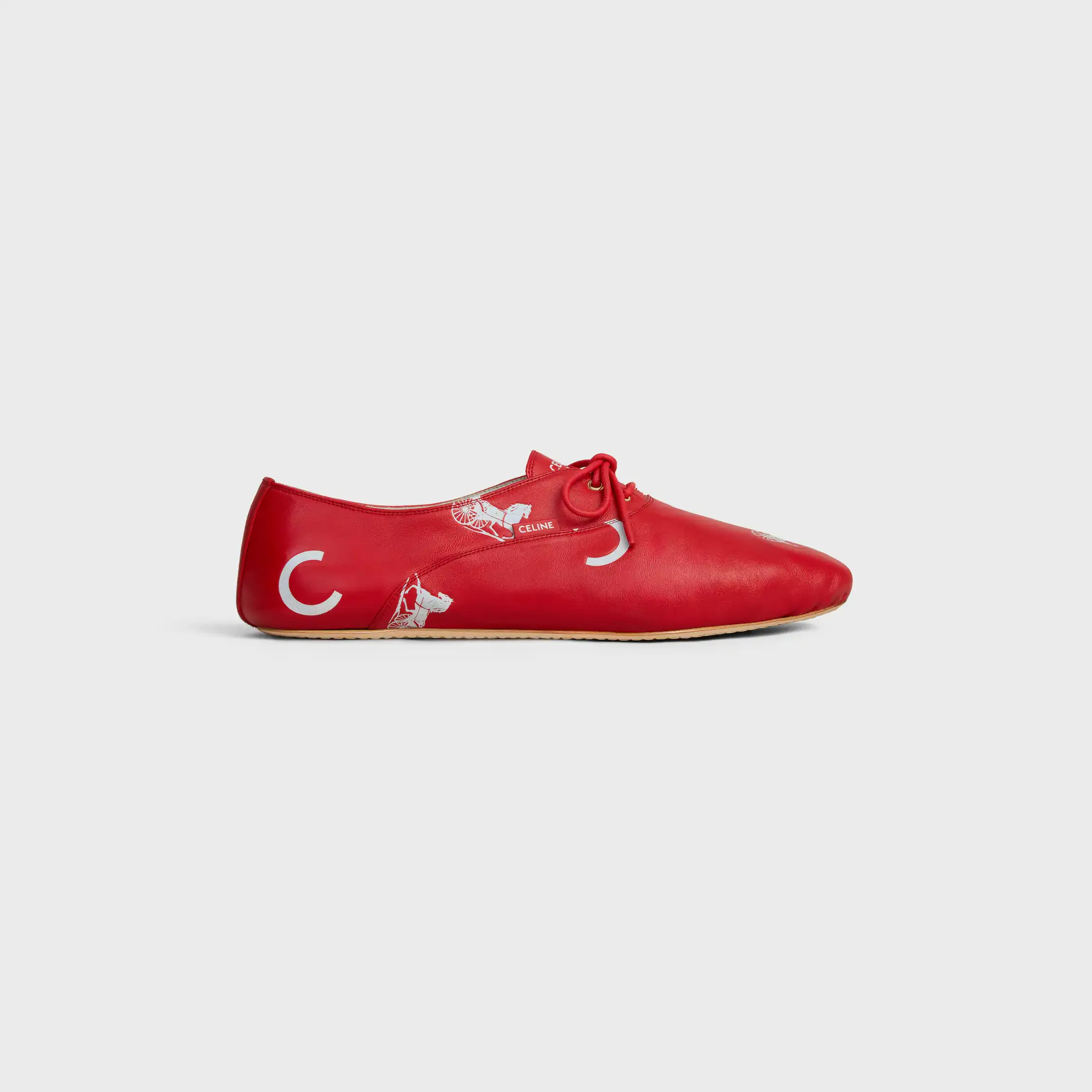 BALLET LACE-UP SHOE IN "C" AND "Calèche" Stamped Lambskin