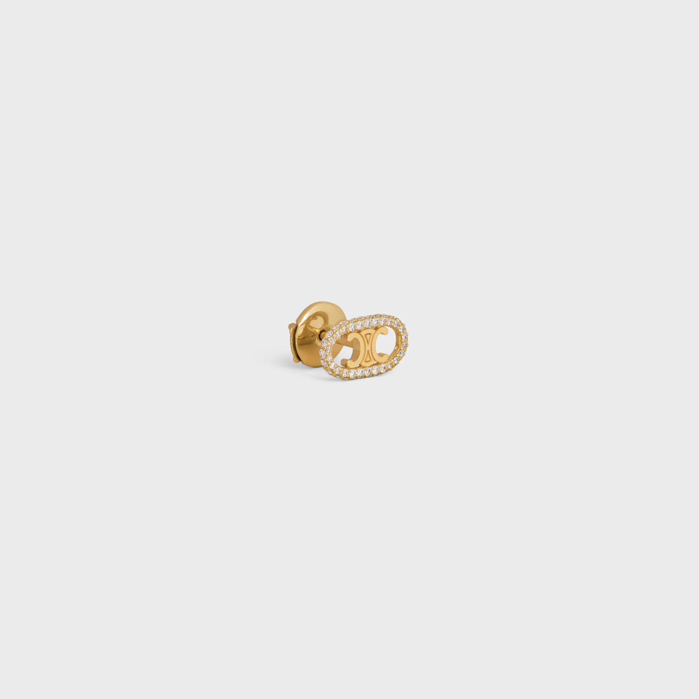 Maillon Triomphe Stud in Yellow Gold and Diamonds