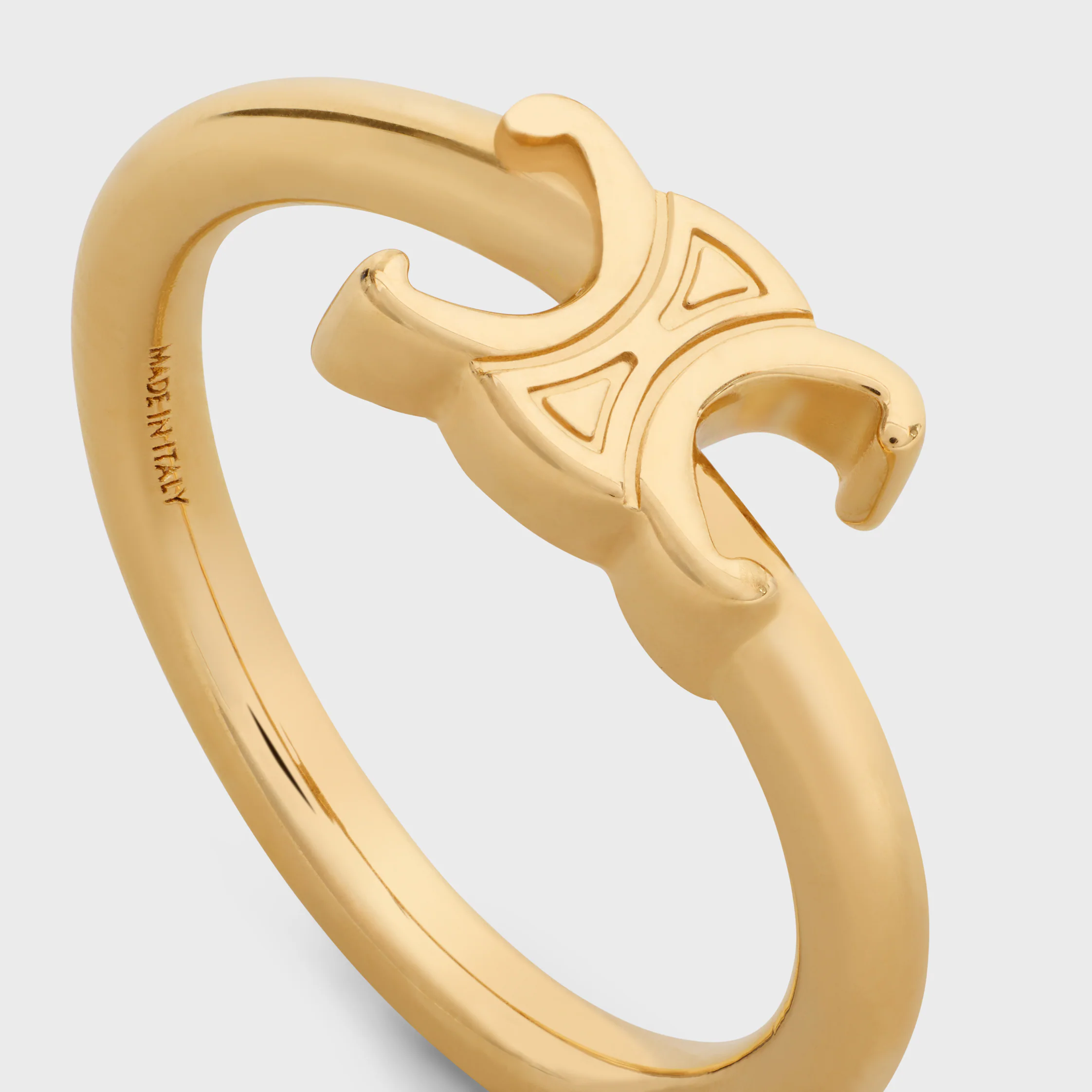 Triomphe Asymmetric Ring in Brass with Gold Finish