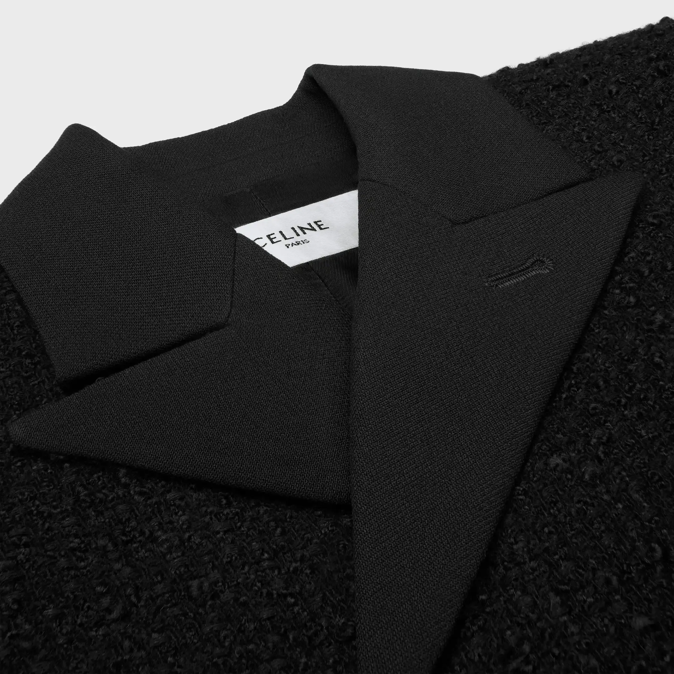 double-breasted coat IN wool natté