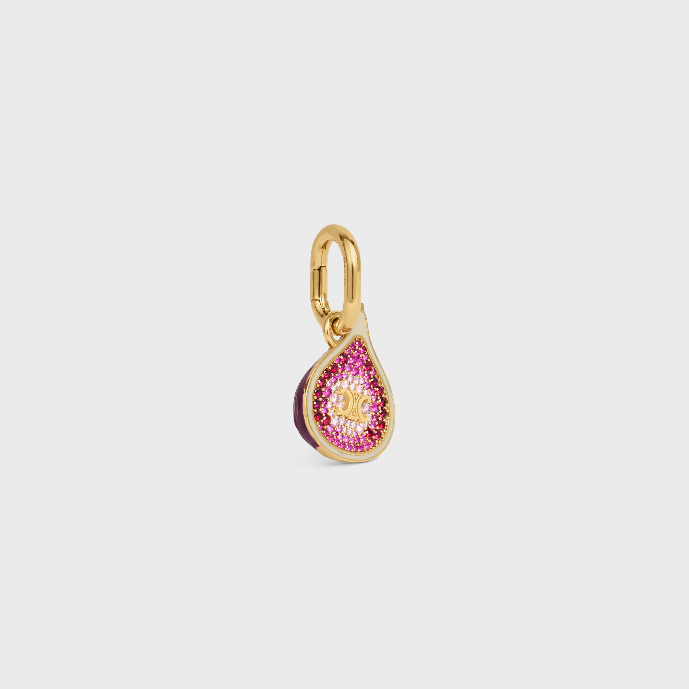 CHARMS FIG IN BRASS WITH GOLD FINISH, ENAMEL AND STRASS